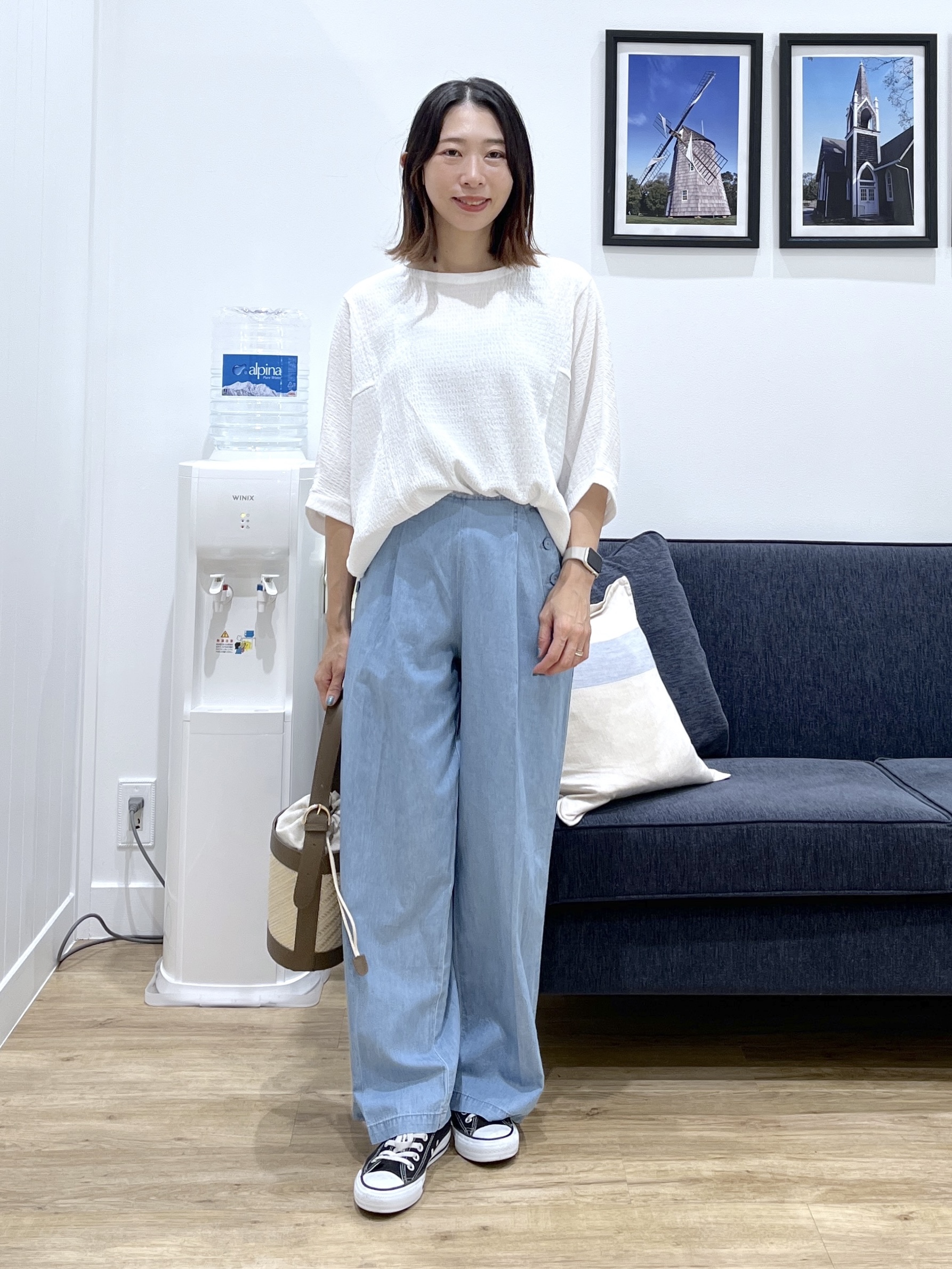 canaさんの「Dessin｜シュリンクジャージ カットソー」を使ったコーディネート
