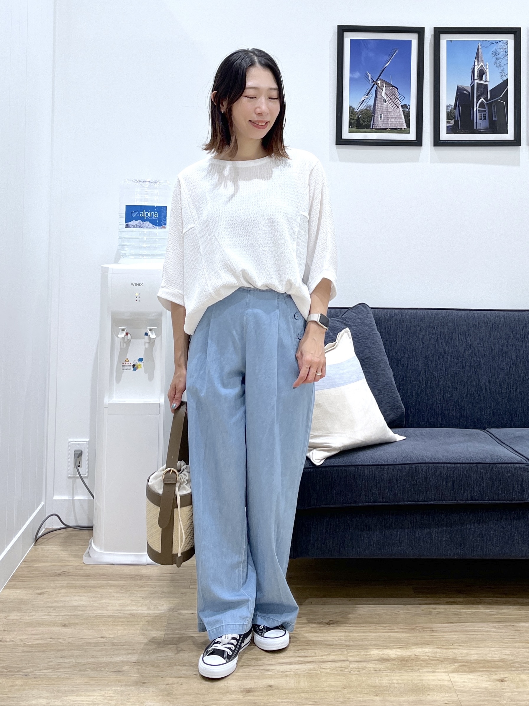 canaさんの「Dessin｜シュリンクジャージ カットソー」を使ったコーディネート