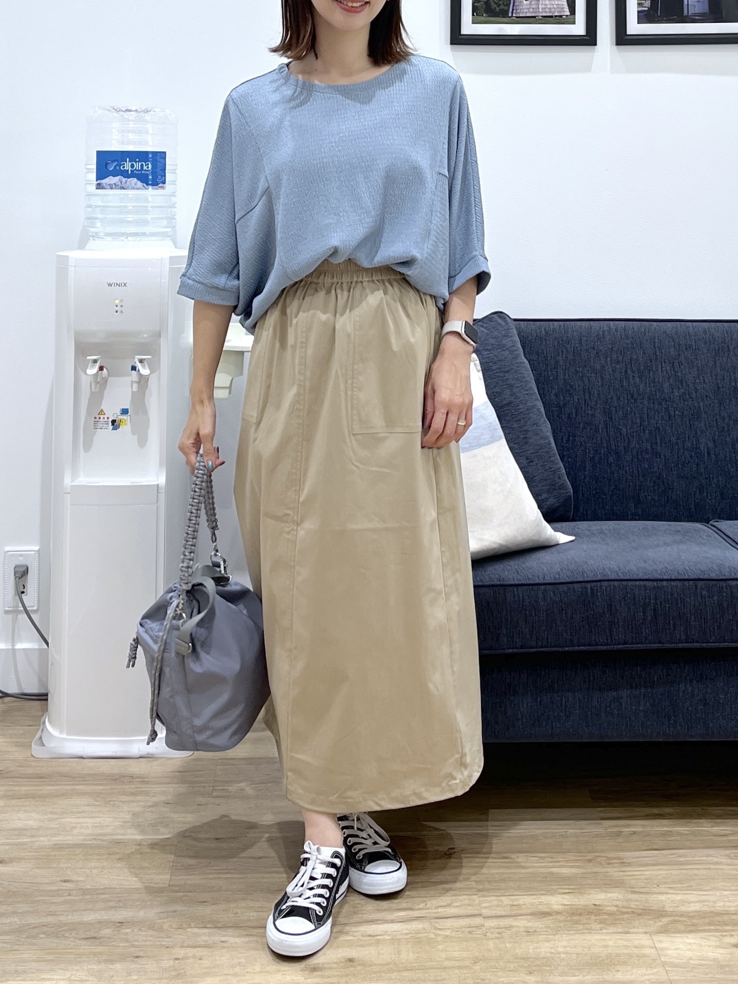 canaさんの「Dessin｜シュリンクジャージ カットソー」を使ったコーディネート