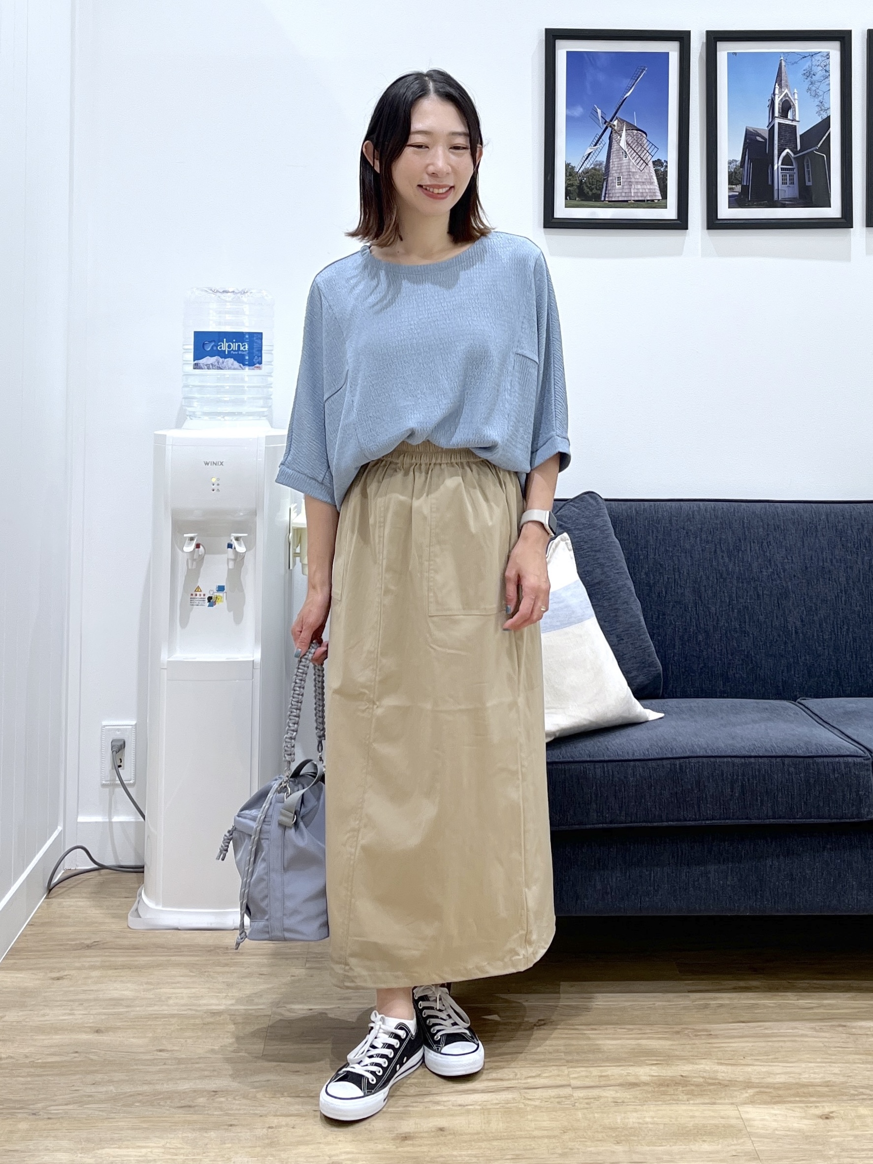 canaさんの「Dessin｜シュリンクジャージ カットソー」を使ったコーディネート