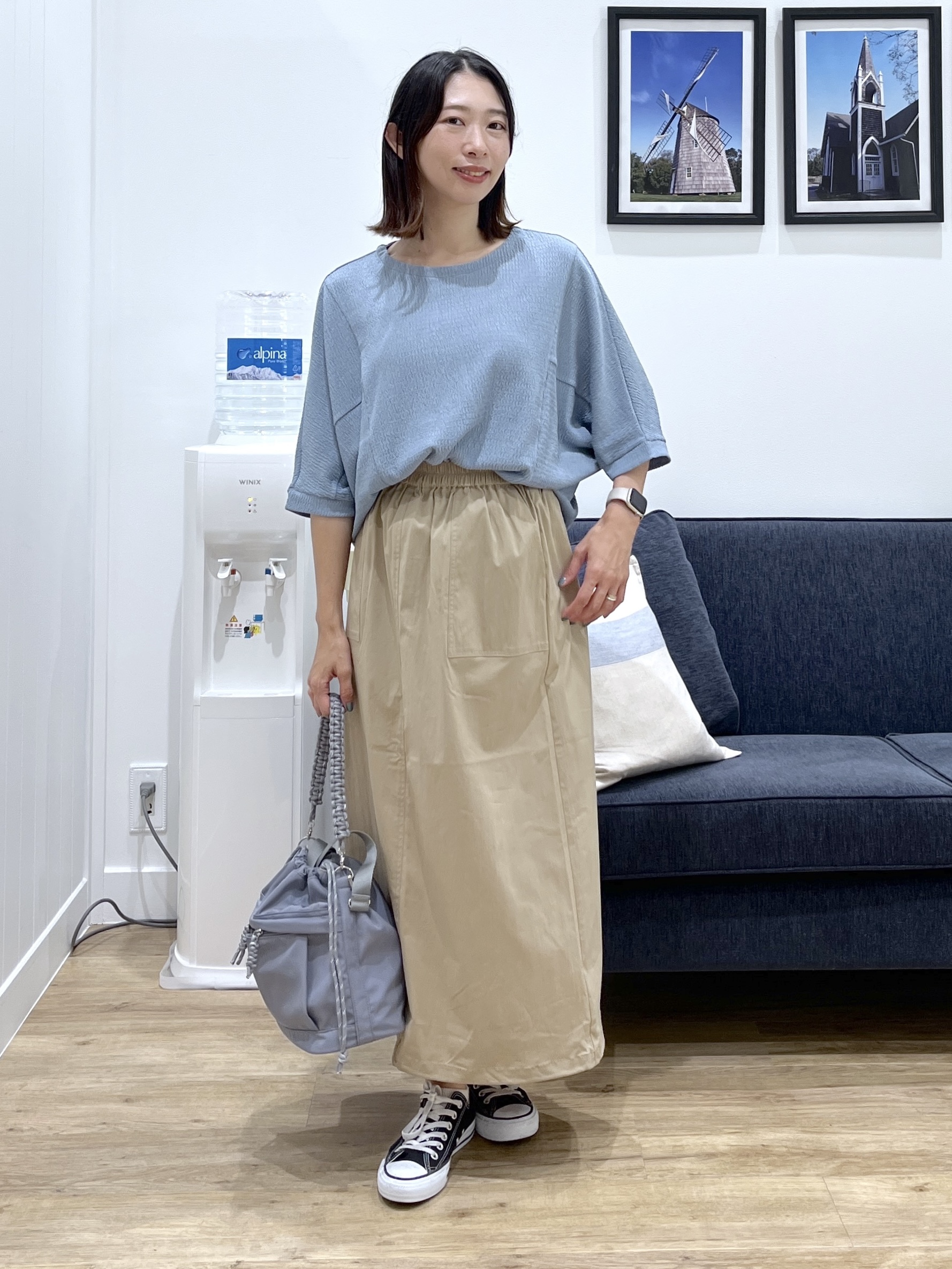canaさんの「Dessin｜シュリンクジャージ カットソー」を使ったコーディネート