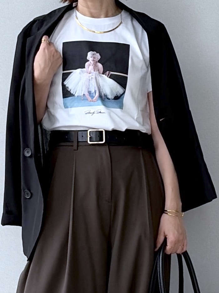 yoshikadoさんの「DRESSTERIOR｜【別注】マリリンモンロー/カラープリントTシャツ」を使ったコーディネート
