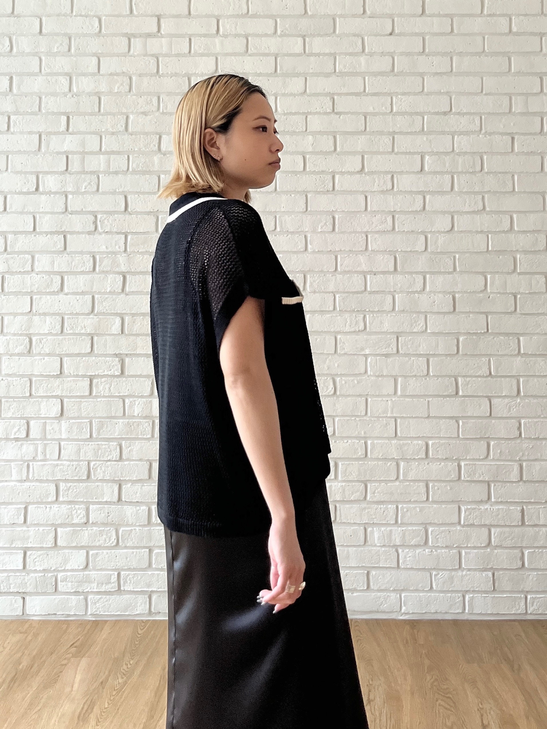 Harukaさんの「INDIVI｜メッシュポロドルマンニット」を使ったコーディネート