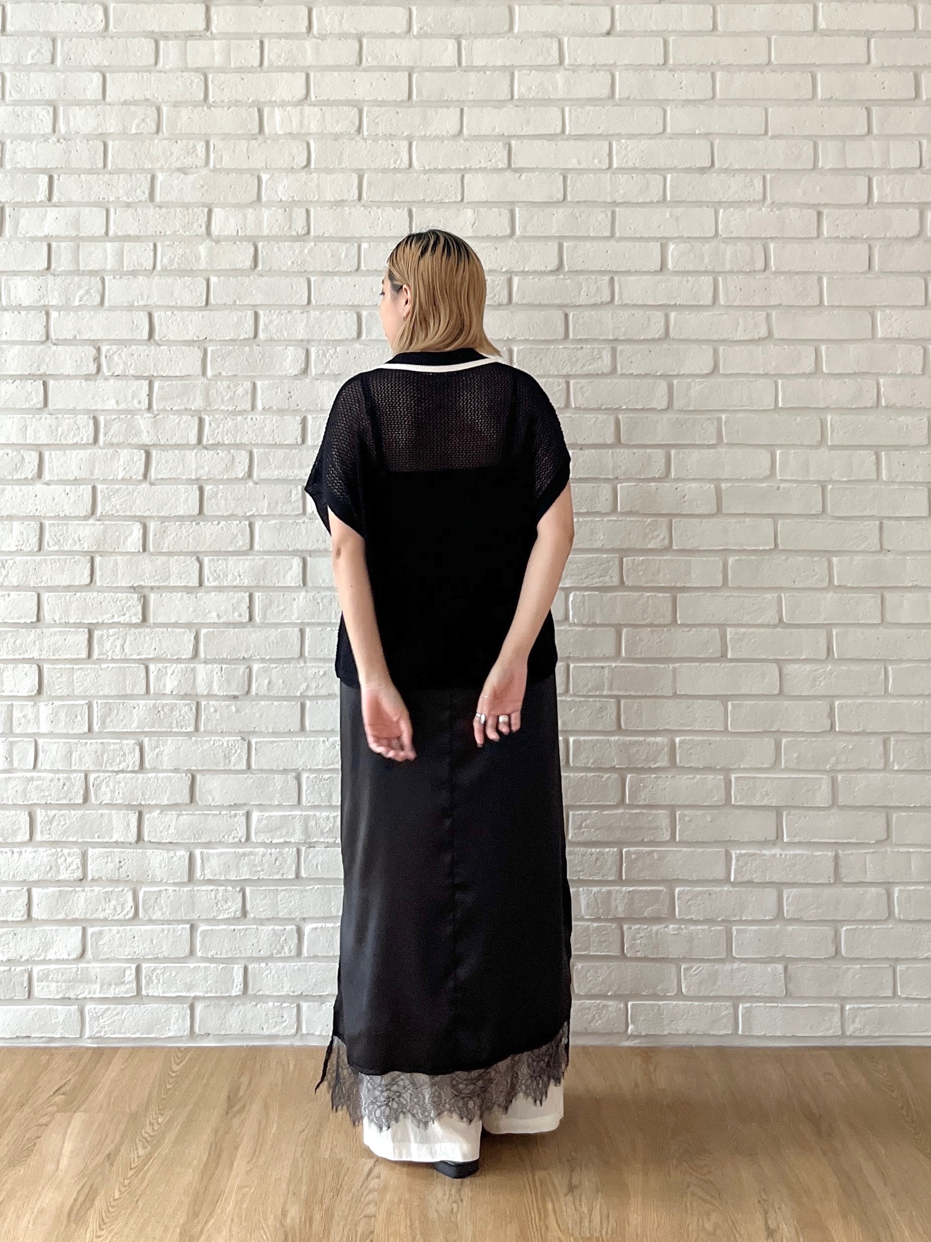 Harukaさんの「INDIVI｜メッシュポロドルマンニット」を使ったコーディネート