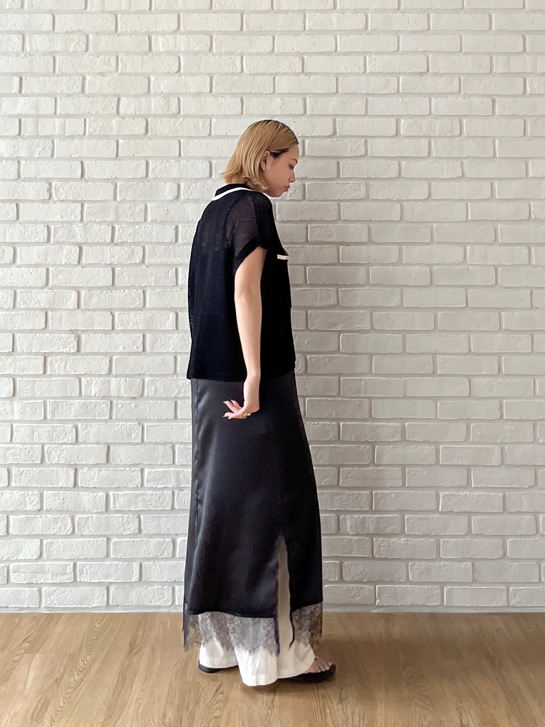 Harukaさんの「INDIVI｜メッシュポロドルマンニット」を使ったコーディネート
