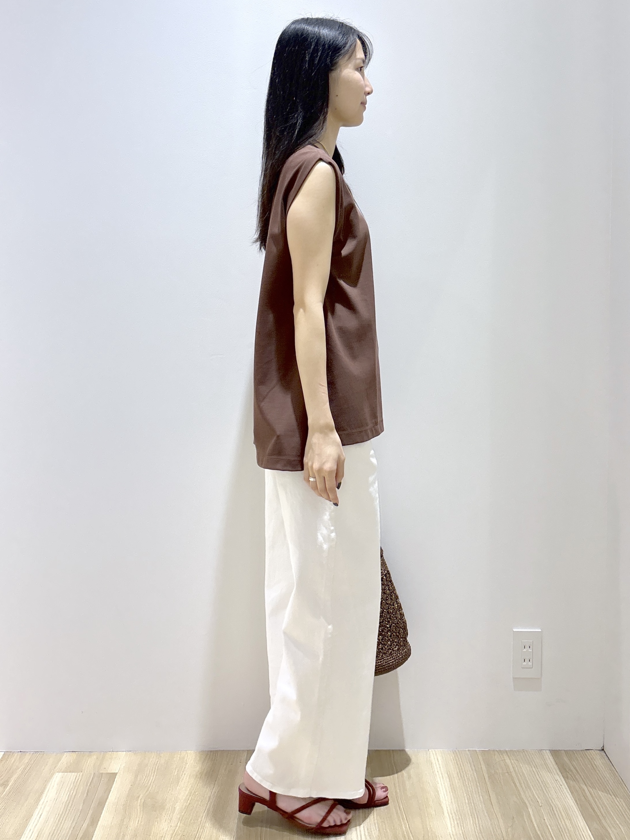 sachikoさんの「OPAQUE.CLIP｜【UV／接触冷感】スーパーアイス ノースリーブカットソー《洗濯機OK》」を使ったコーディネート
