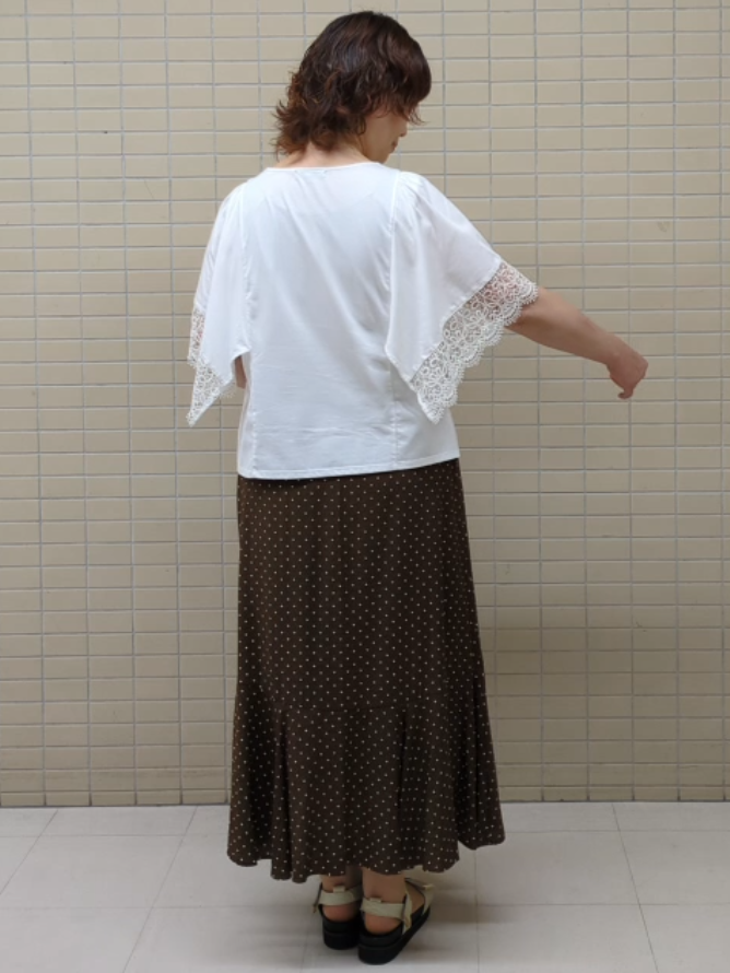 ハム太郎さんの「Reflect｜【セットアップ可】ドット柄ワッシャースカート」を使ったコーディネート