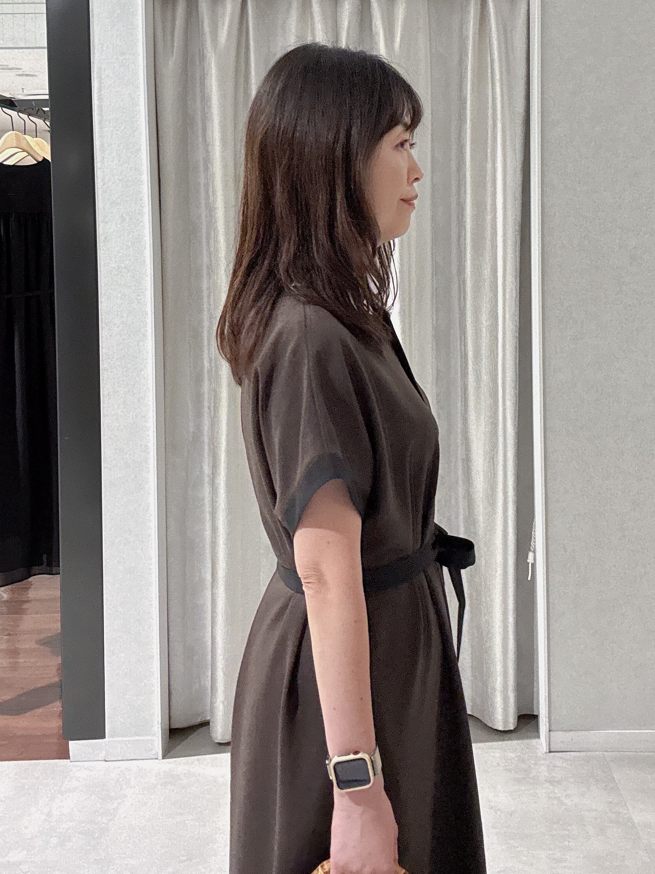 makiさんの「UNTITLED｜【接触冷感/UVカット/イージーケア】配色ラインワンピース」を使ったコーディネート