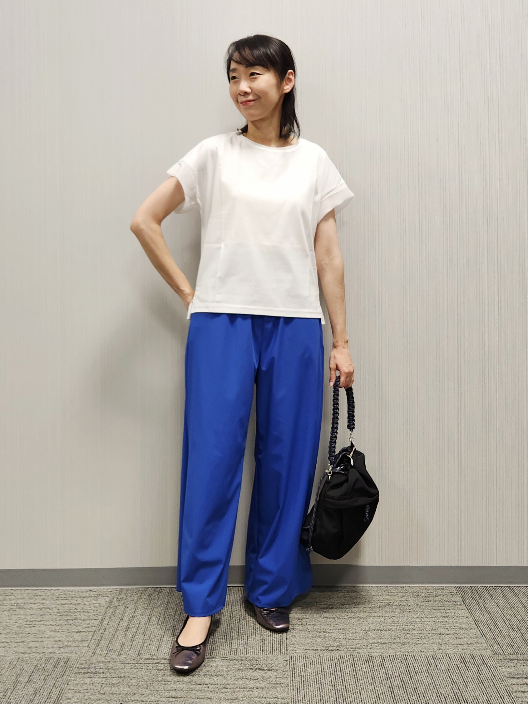 naraさんの「Dessin｜【UVカット/接触冷感】美光沢カットソー」を使ったコーディネート