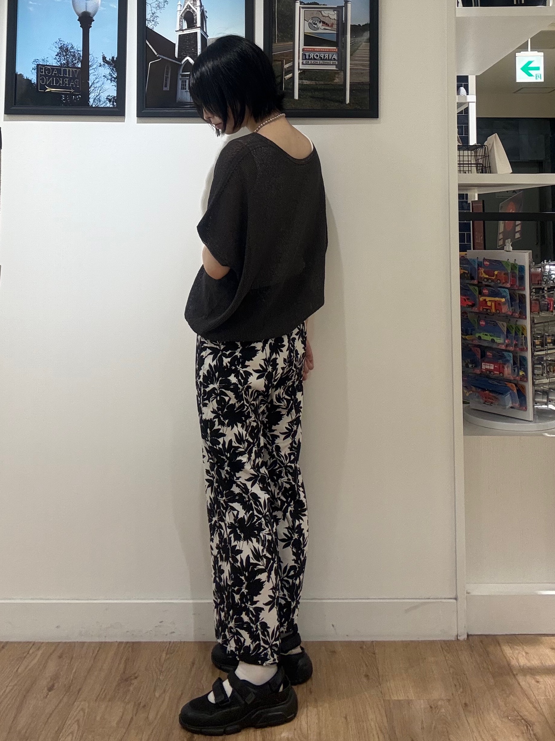三浦りおんさんの「Dessin｜【洗える】透かし編みデザインニット半袖」を使ったコーディネート