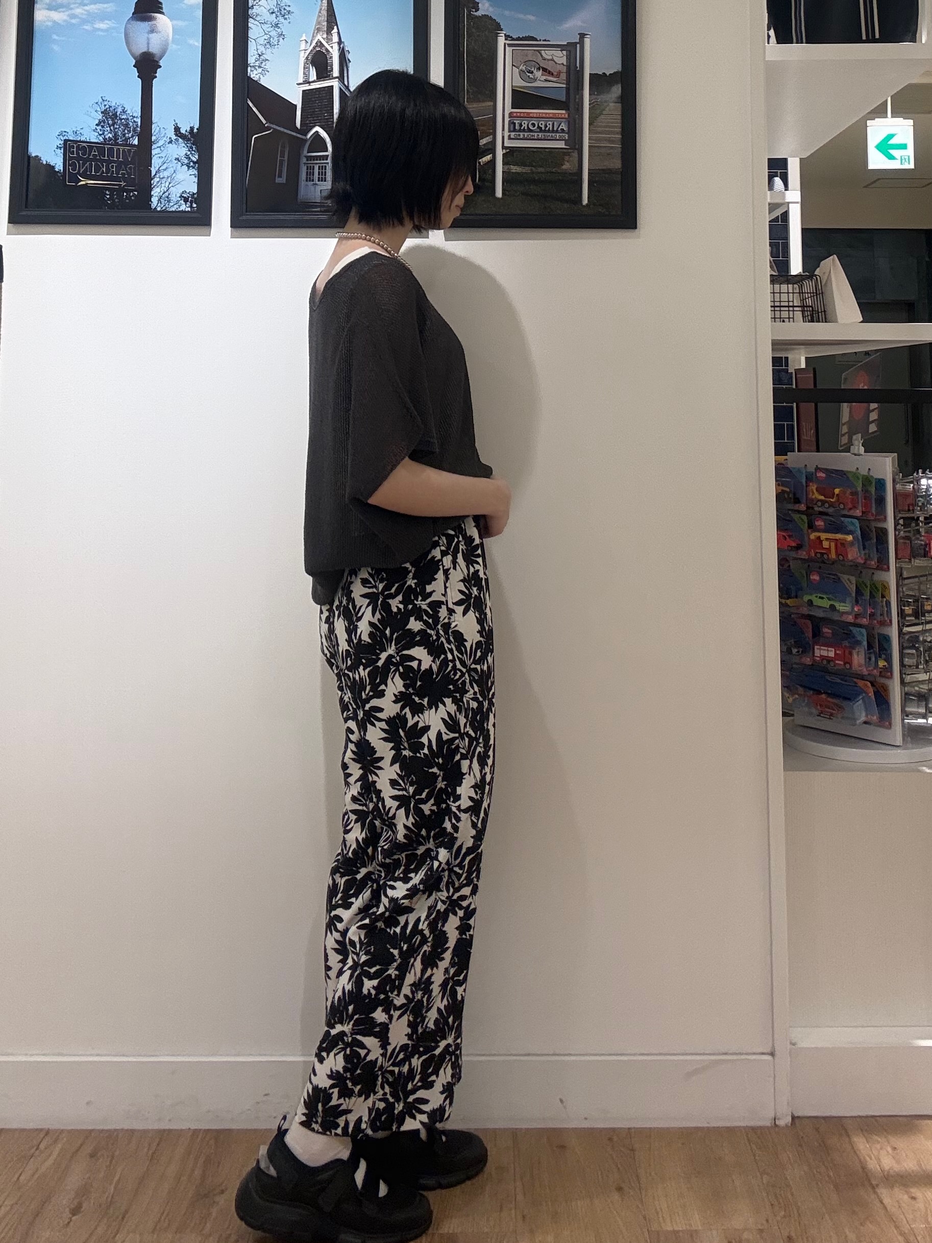 三浦りおんさんの「Dessin｜【洗える】透かし編みデザインニット半袖」を使ったコーディネート
