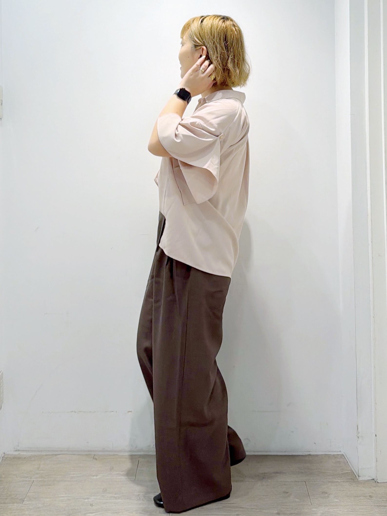 sumicaさんの「OPAQUE.CLIP｜【UV／接触冷感／吸水速乾／】タックスリーブスキッパーブラウス《洗濯機OK》」を使ったコーディネート