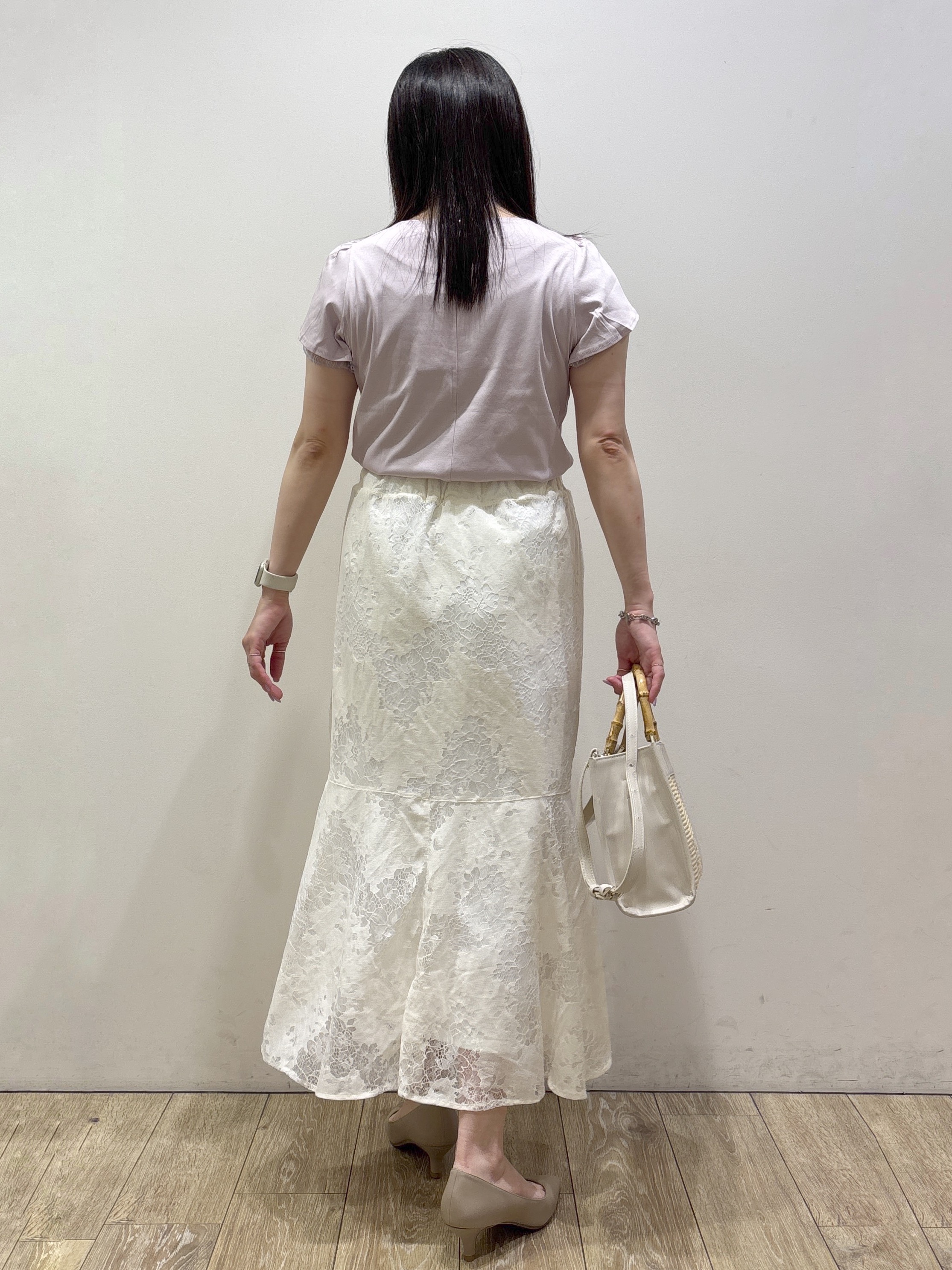 mameさんの「index｜【接触冷感／UVケア】ハートネックレースレイヤードトップス《洗濯機OK／6col》」を使ったコーディネート