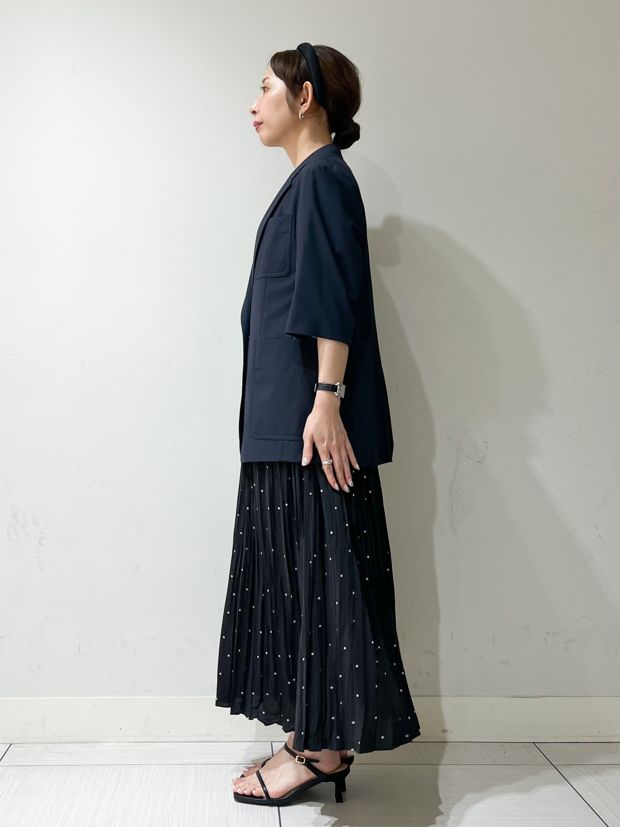 じゅんさんの「DRESSTERIOR｜【接触冷感/セットアップ可】 2WAYストレッチスリークオータージャケット」を使ったコーディネート