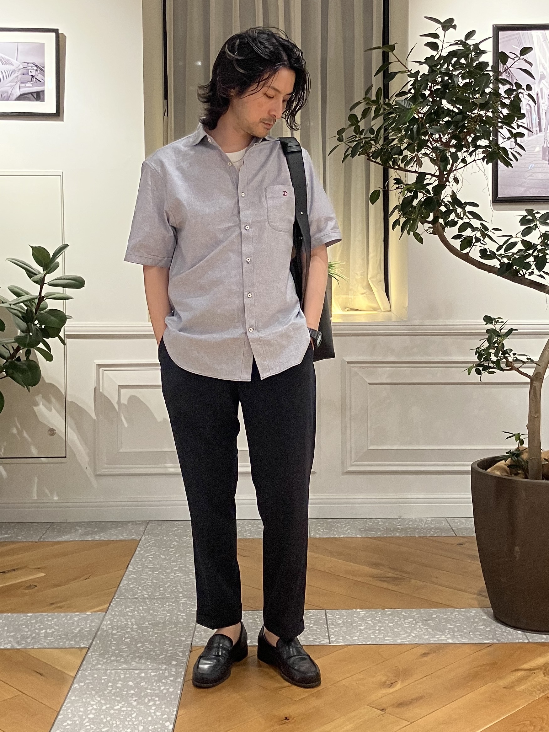 junyaさんの「DRESSTERIOR｜【速乾素材】メッシュエアー ハーフスリーブシャツ」を使ったコーディネート