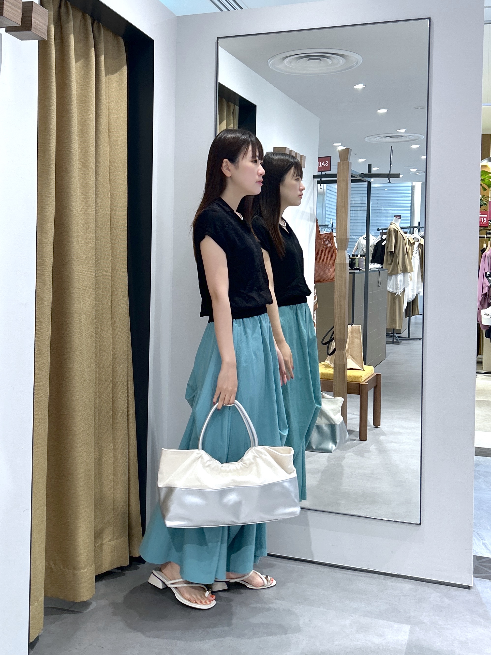 Renoさんの「INDIVI｜シアーフレンチポロ【接触冷感】」を使ったコーディネート
