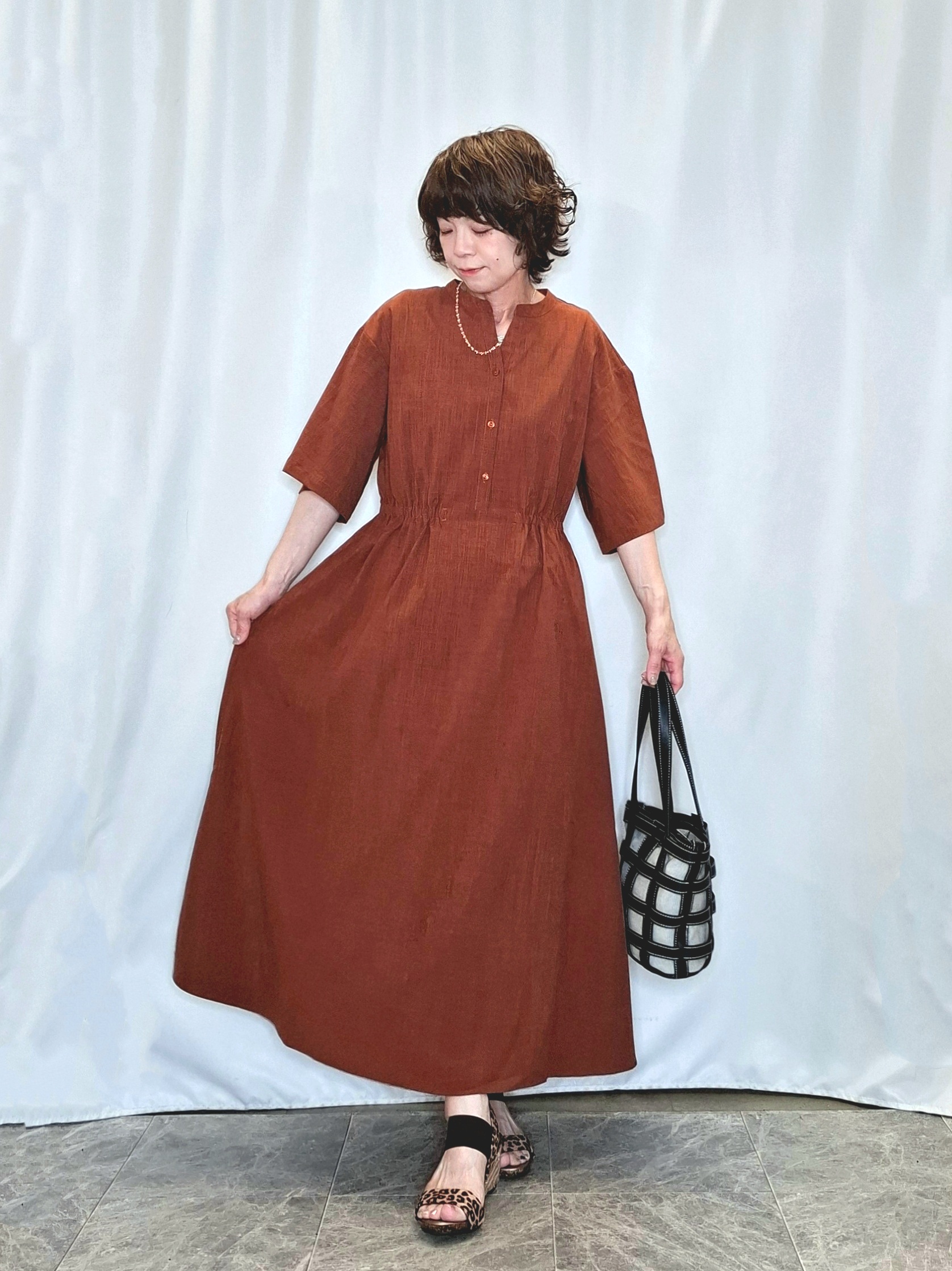 ぬーさんの「SHOO･LA･RUE｜【ひんやり/洗濯機可/S-LL】オンにもオフにも マルチに使えるボタンレスカーディガン」を使ったコーディネート