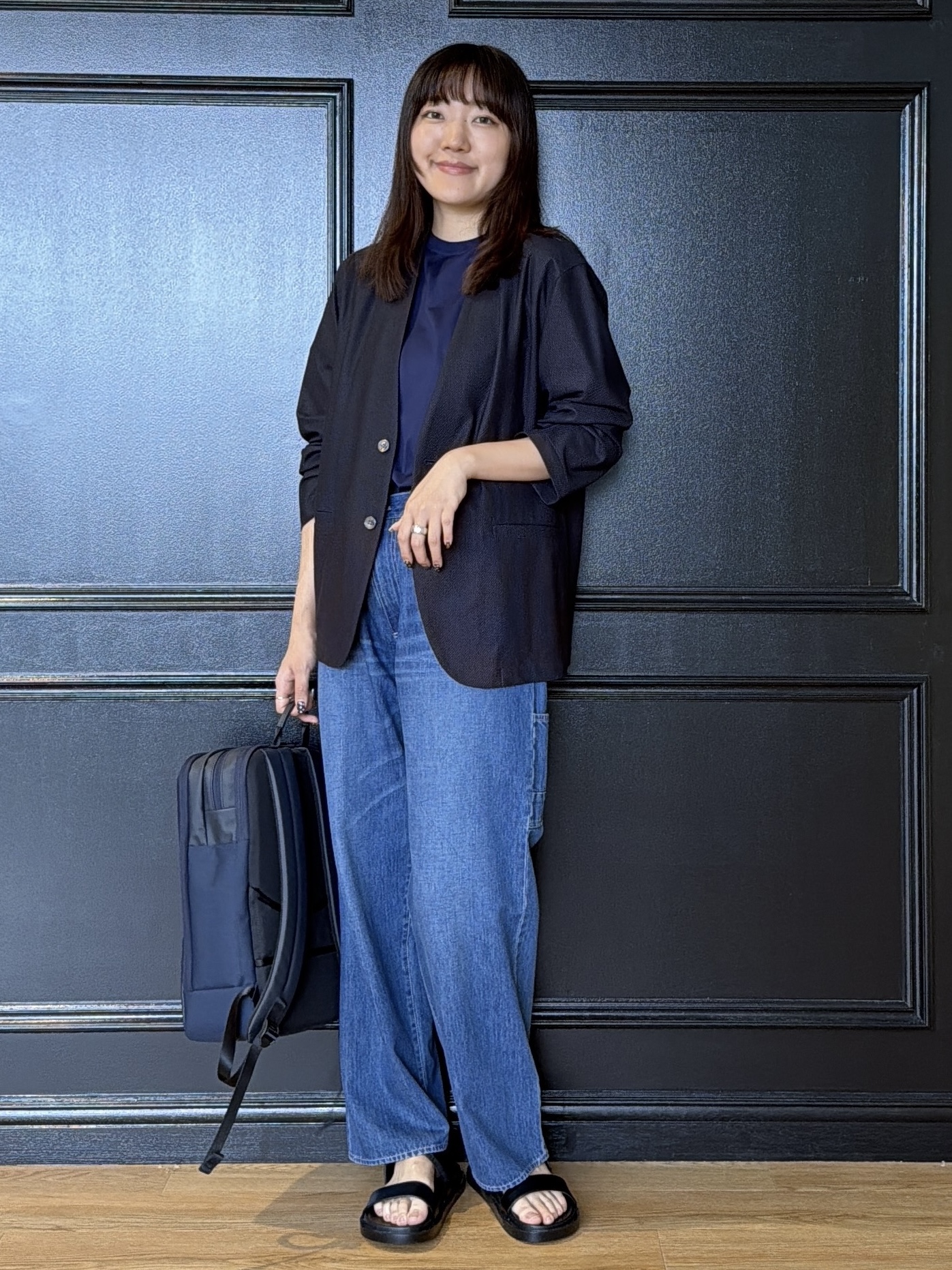 Akutagawaさんの「TAKEO KIKUCHI｜【日本製】ワンポイント刺繍 半袖Tシャツ」を使ったコーディネート