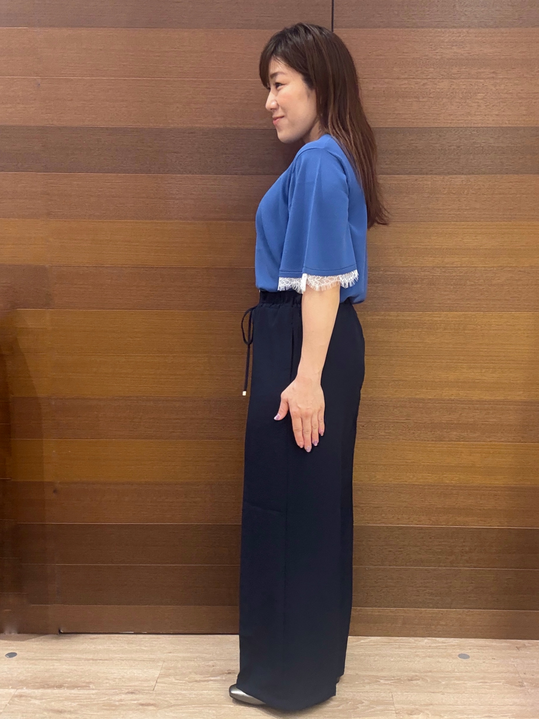 maichiさんの「OPAQUE.CLIP｜【遮熱性】袖口レース フレアスリーブニット《洗濯機OK／抗ピル》」を使ったコーディネート