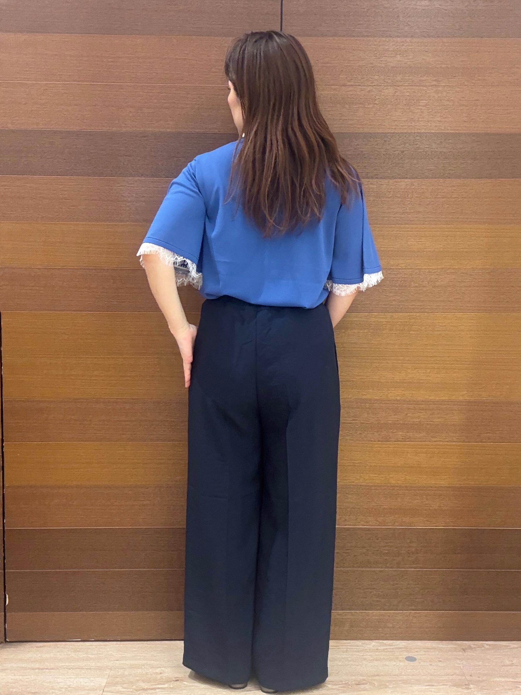 maichiさんの「OPAQUE.CLIP｜【遮熱性】袖口レース フレアスリーブニット《洗濯機OK／抗ピル》」を使ったコーディネート