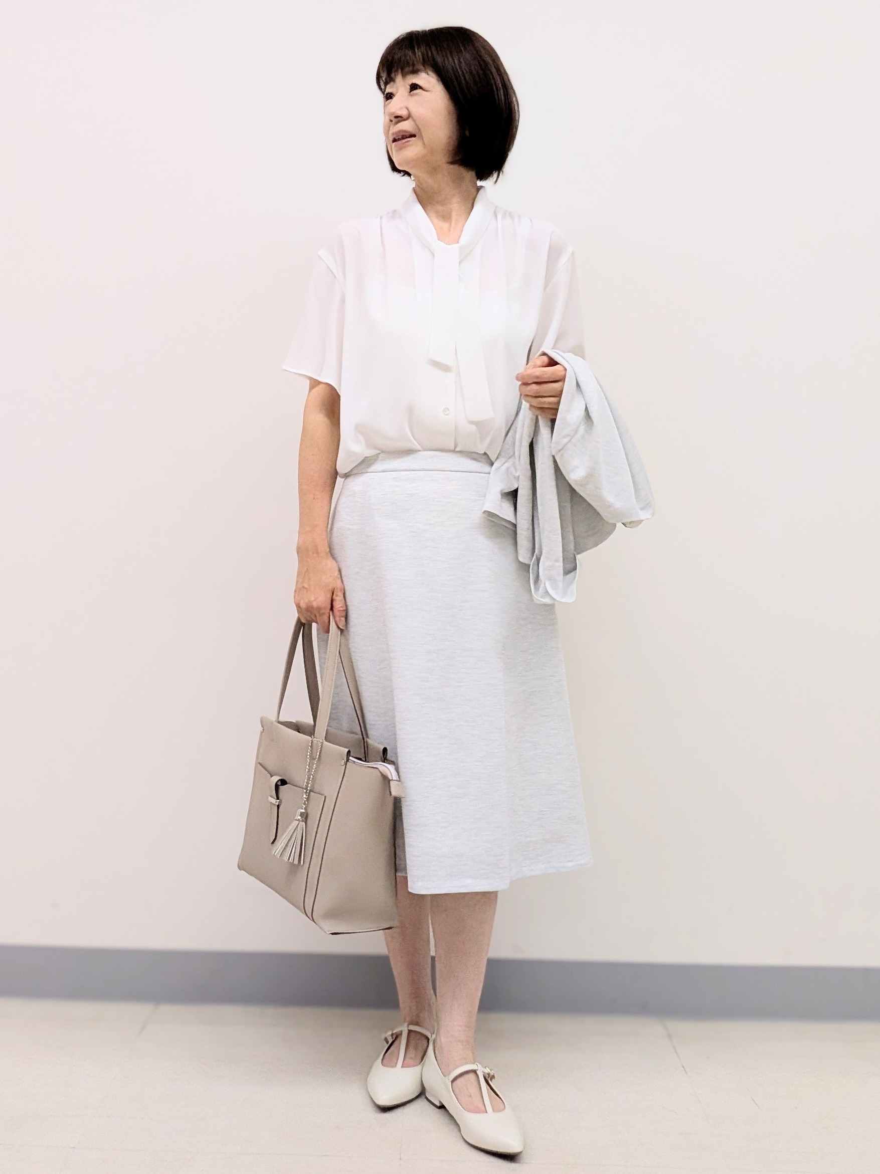 Ariさんの「Reflect｜【SS-4Lサイズ／UVカット／接触冷感】匠ジャケット／ノーカラー」を使ったコーディネート