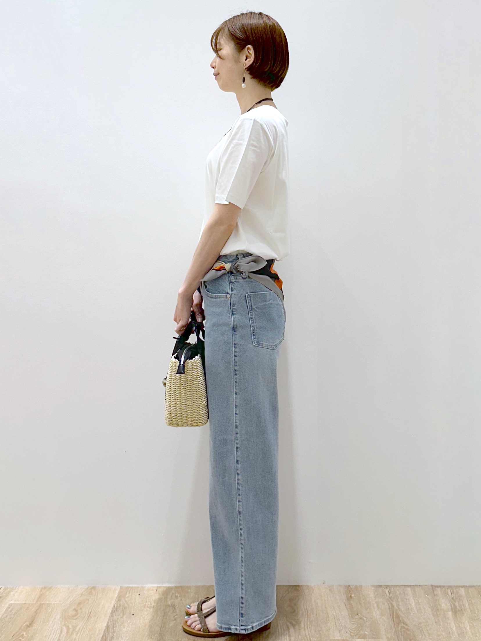 yurieさんの「OPAQUE.CLIP｜ベーシックTシャツ／オーガニックコットン混【洗濯機OK】」を使ったコーディネート