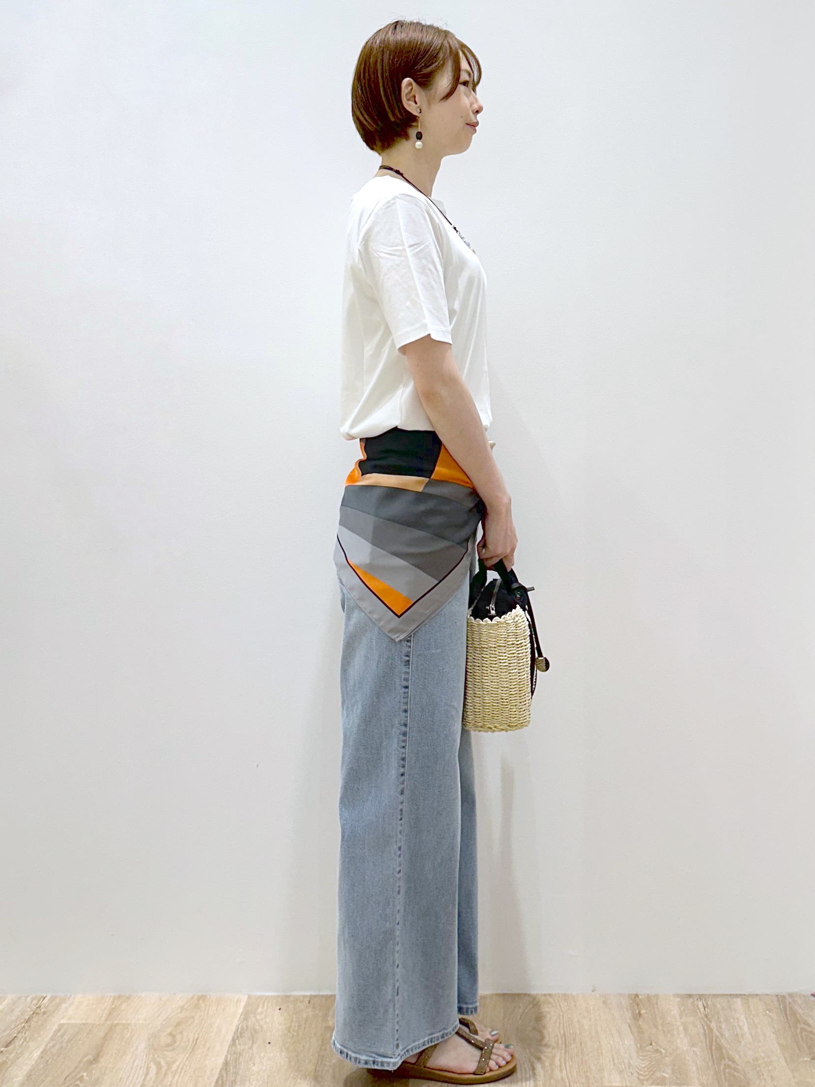 yurieさんの「OPAQUE.CLIP｜ベーシックTシャツ／オーガニックコットン混【洗濯機OK】」を使ったコーディネート