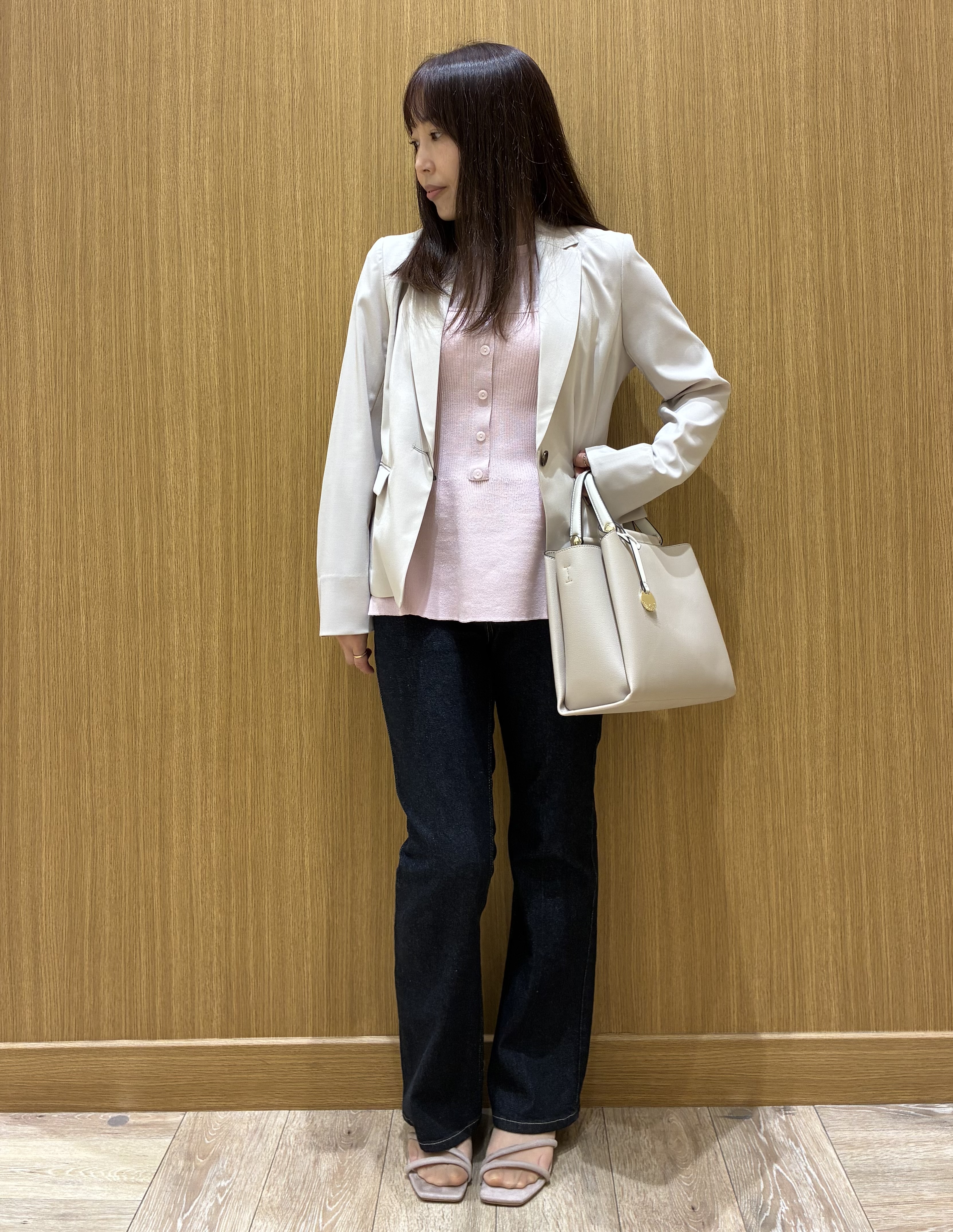 tomoさんの「OPAQUE.CLIP｜【接触冷感／吸水速乾】セットアップ対応ストレッチテーラードジャケット《イージーアイロン／洗濯機OK／」を使ったコーディネート