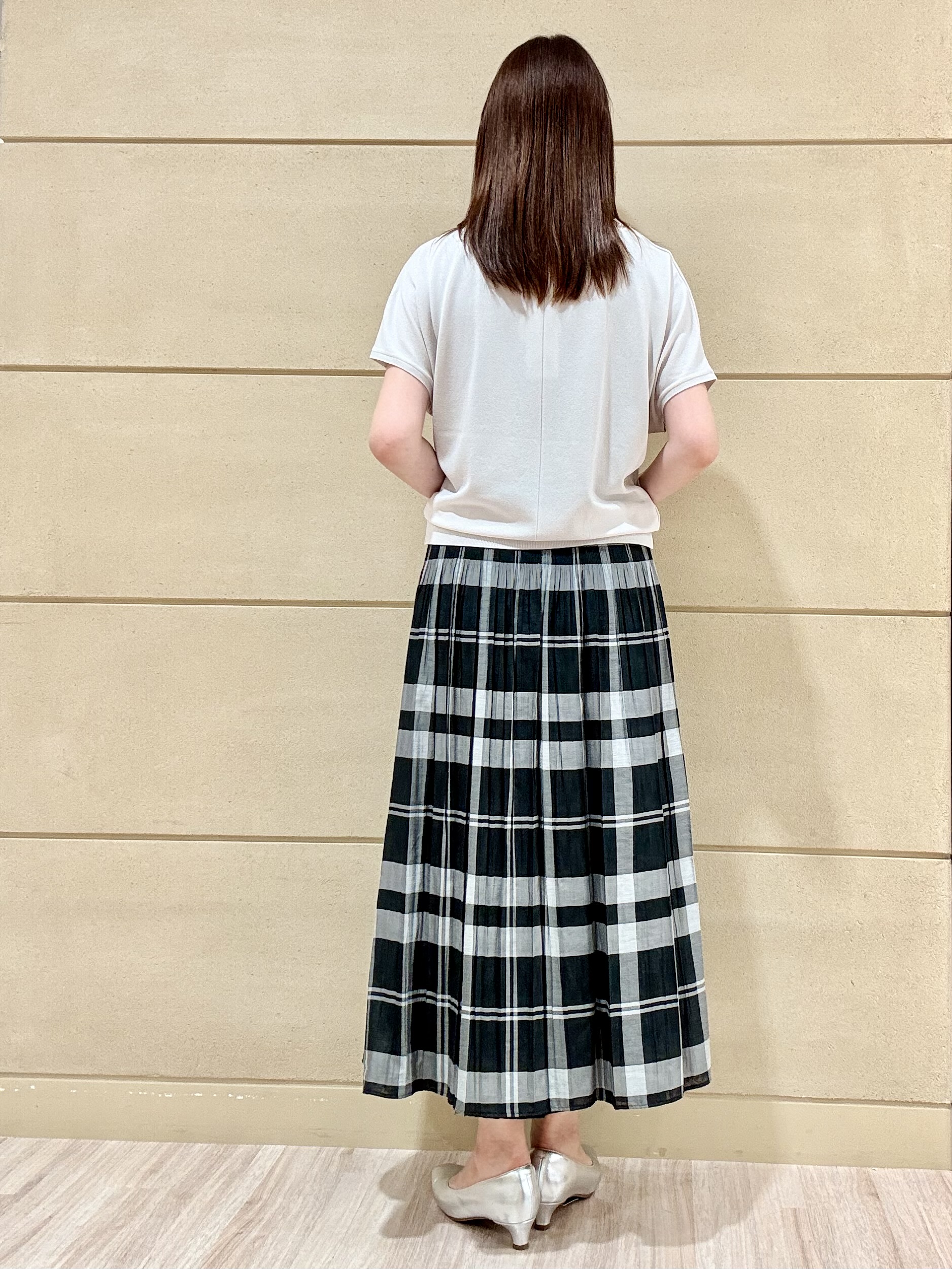 Marさんの「Reflect｜【二の腕カバー／手洗い可】ネックレース フレンチスリーブニット」を使ったコーディネート