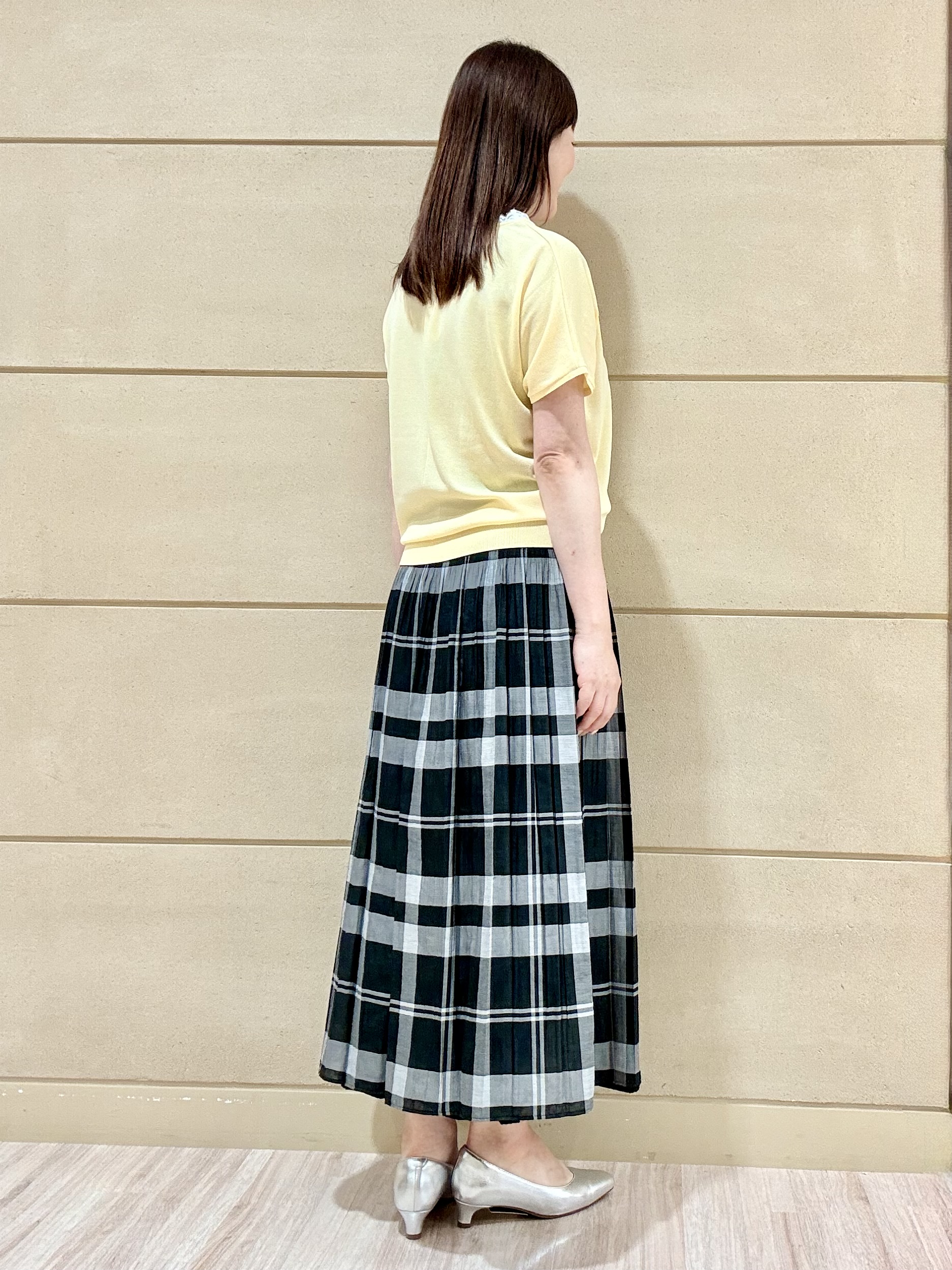 Marさんの「Reflect｜【二の腕カバー／手洗い可】ネックレース フレンチスリーブニット」を使ったコーディネート