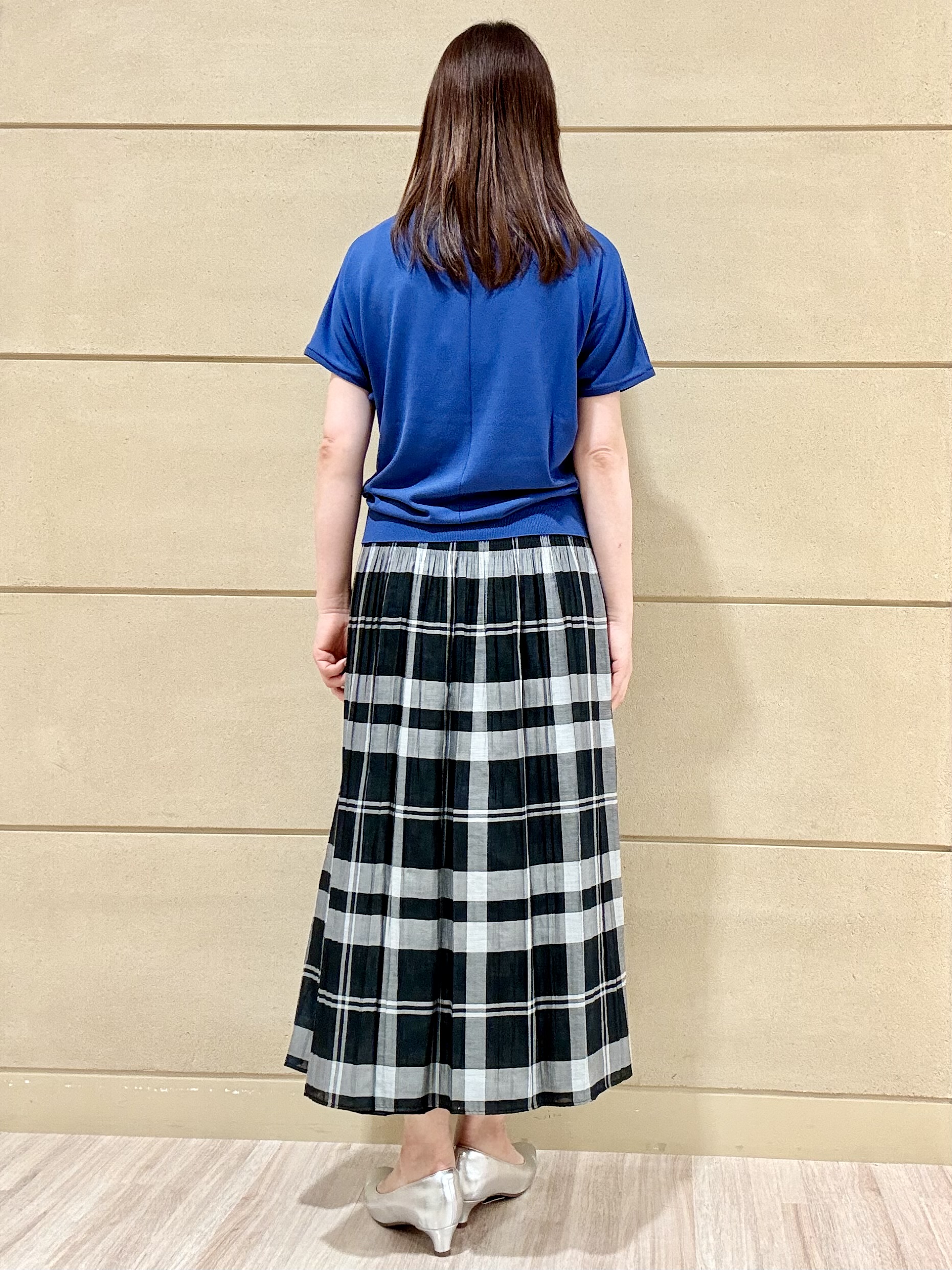 Marさんの「Reflect｜【二の腕カバー／手洗い可】ネックレース フレンチスリーブニット」を使ったコーディネート