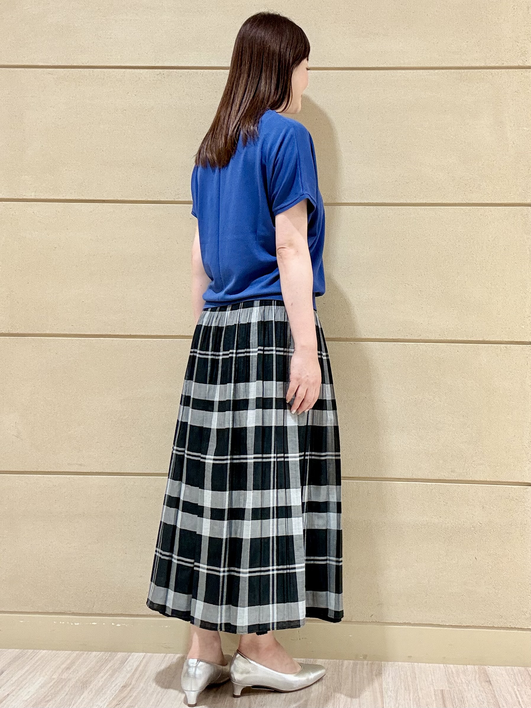 Marさんの「Reflect｜【二の腕カバー／手洗い可】ネックレース フレンチスリーブニット」を使ったコーディネート