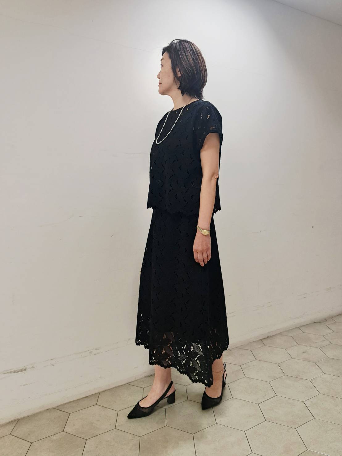 姉さんさんの「UNTITLED｜【セットアップ可/品のある透け感】リーフレースブラウス」を使ったコーディネート