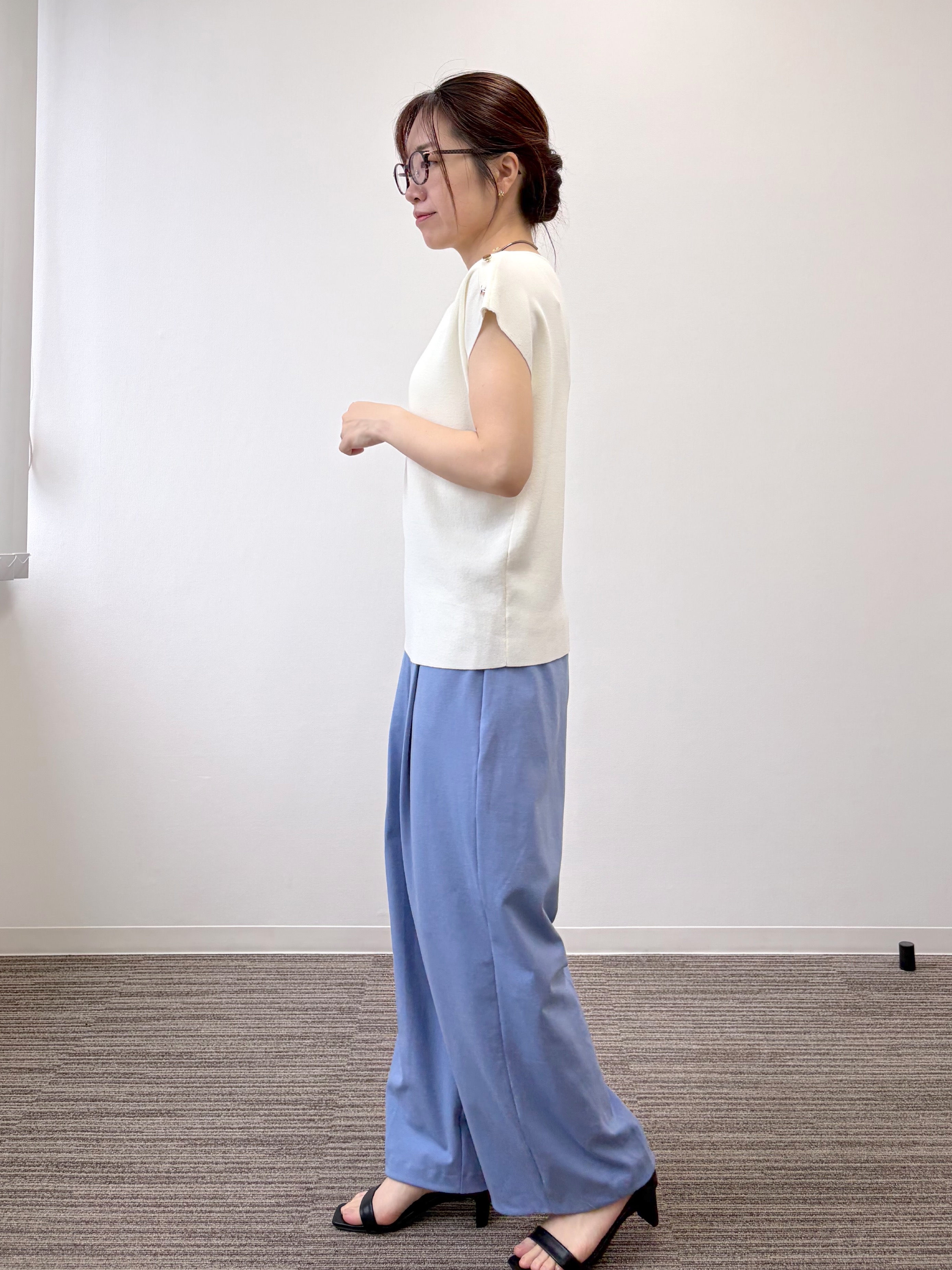 saoriさんの「【冷感】ジャージー素材タックパンツ」を使ったコーディネート