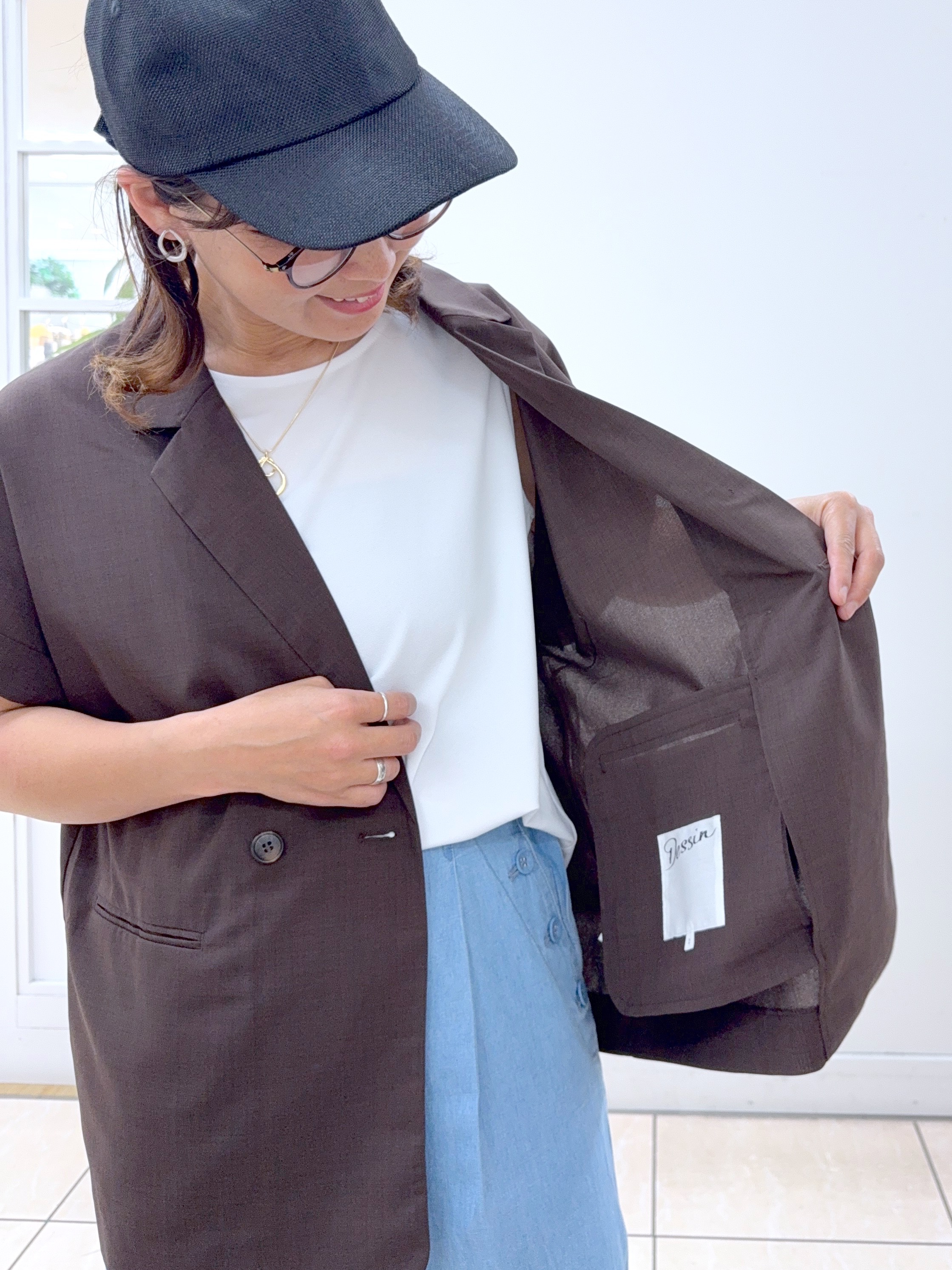 Osawaさんの「Dessin｜麻調キャップ」を使ったコーディネート