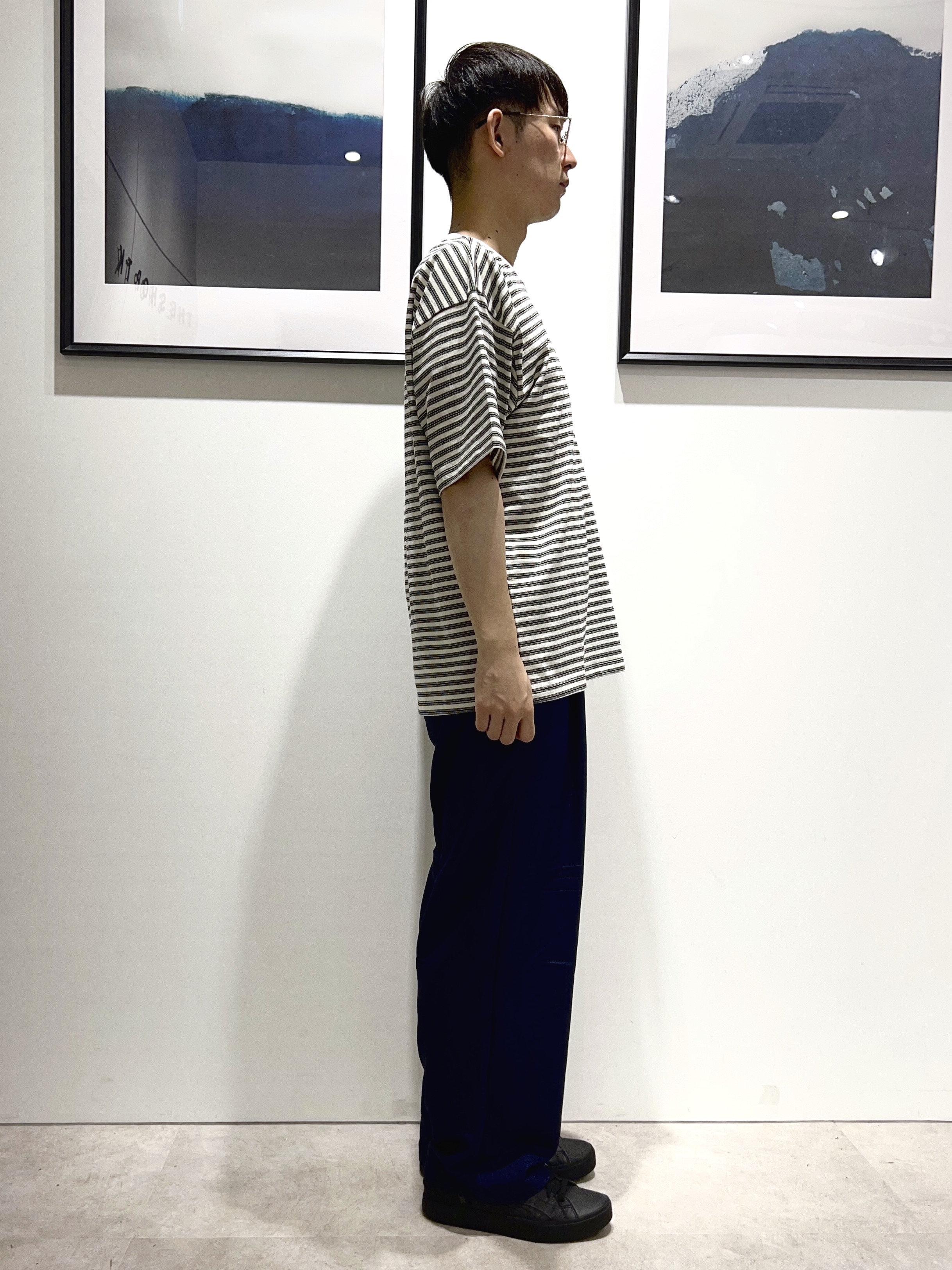 。さんの「THE SHOP TK｜COOLボーダー 半袖Tシャツ 接触冷感／洗濯機OK」を使ったコーディネート