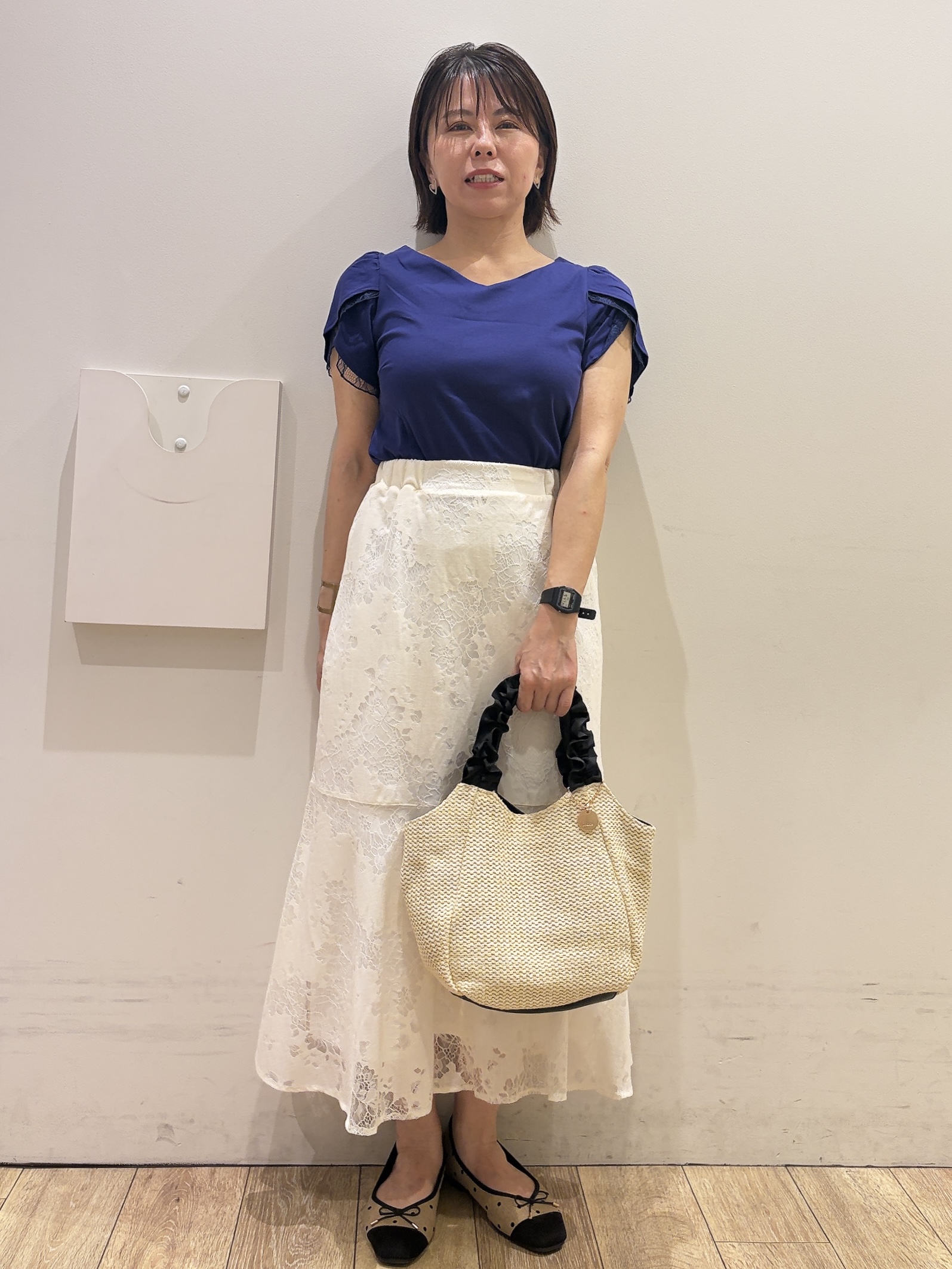 YUKOさんの「index｜【接触冷感／UVケア】ハートネックレースレイヤードトップス《洗濯機OK／6col》」を使ったコーディネート