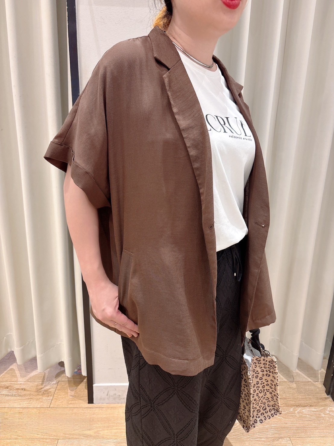 amamaさんの「grove｜【洗濯機OK・ひんやり/SETUP可】シワになりにくいハーフスリーブジャケット」を使ったコーディネート