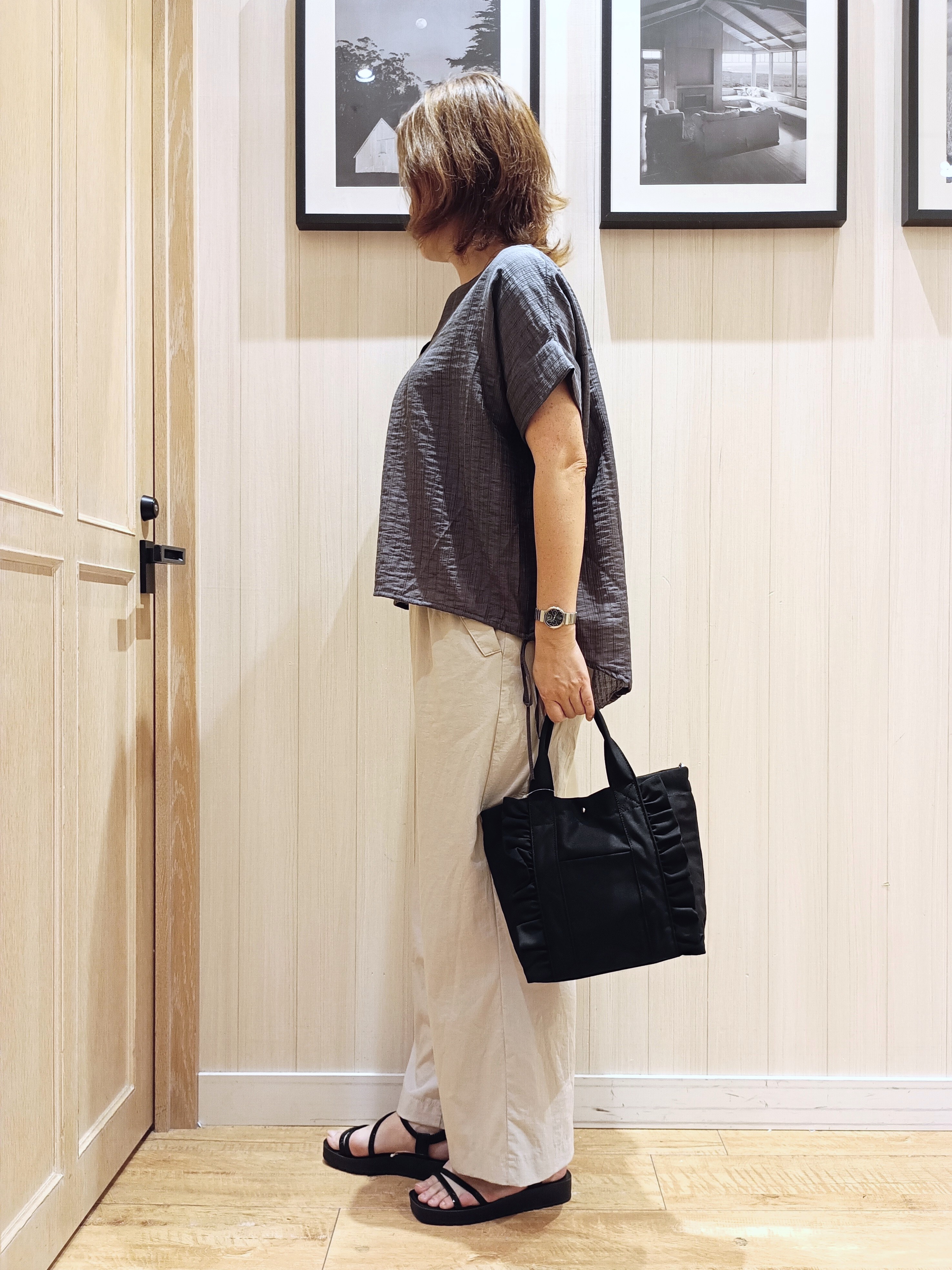 S☆mama さんの「SHOO･LA･RUE｜【高レビュー/体型カバー】インせず着られる スキッパー裾リボンブラウス」を使ったコーディネート
