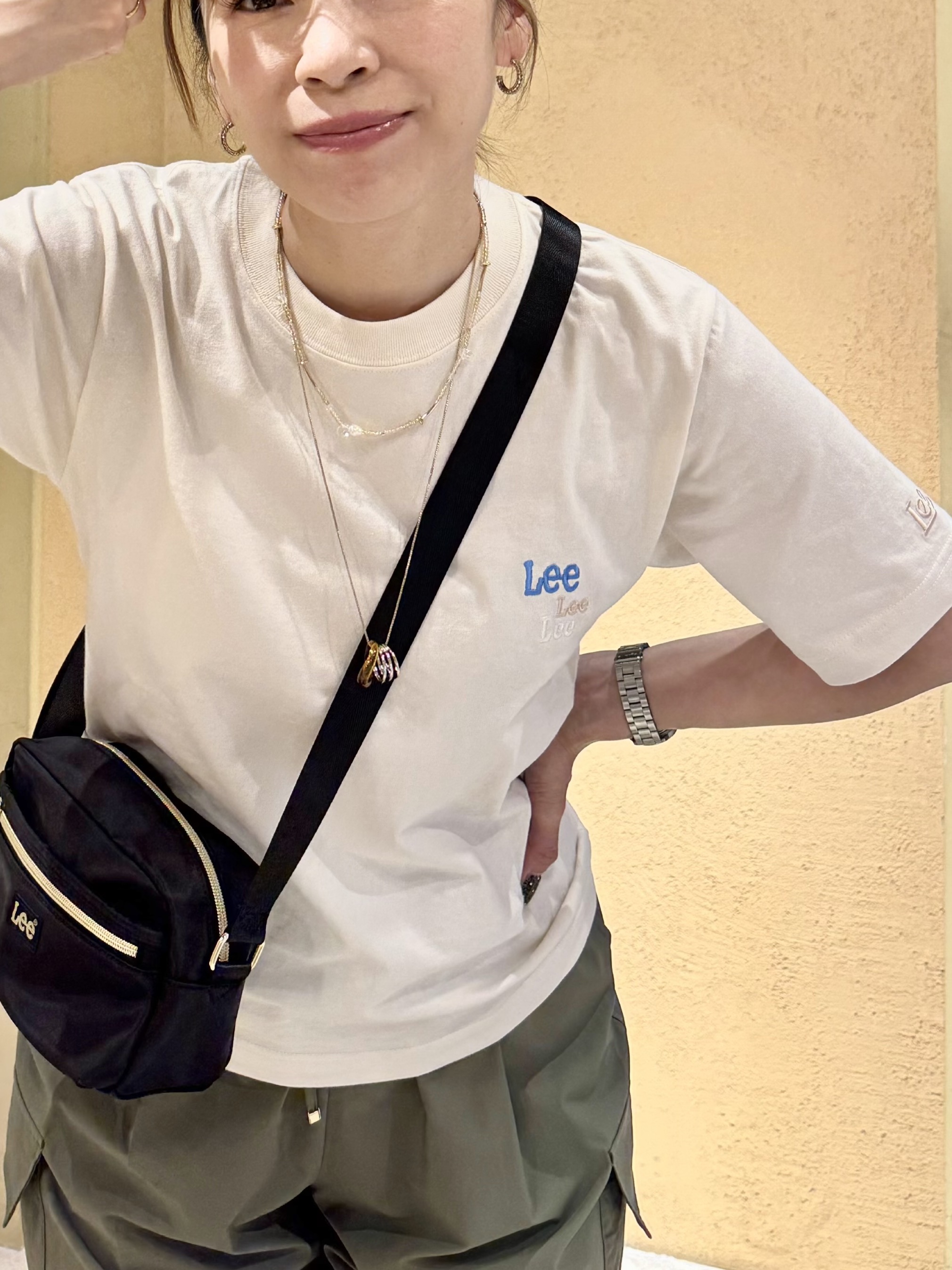 さち。さんの「grove｜【Lee&times;grove別注カラーあり】MULTI LOGO H／S TEE」を使ったコーディネート