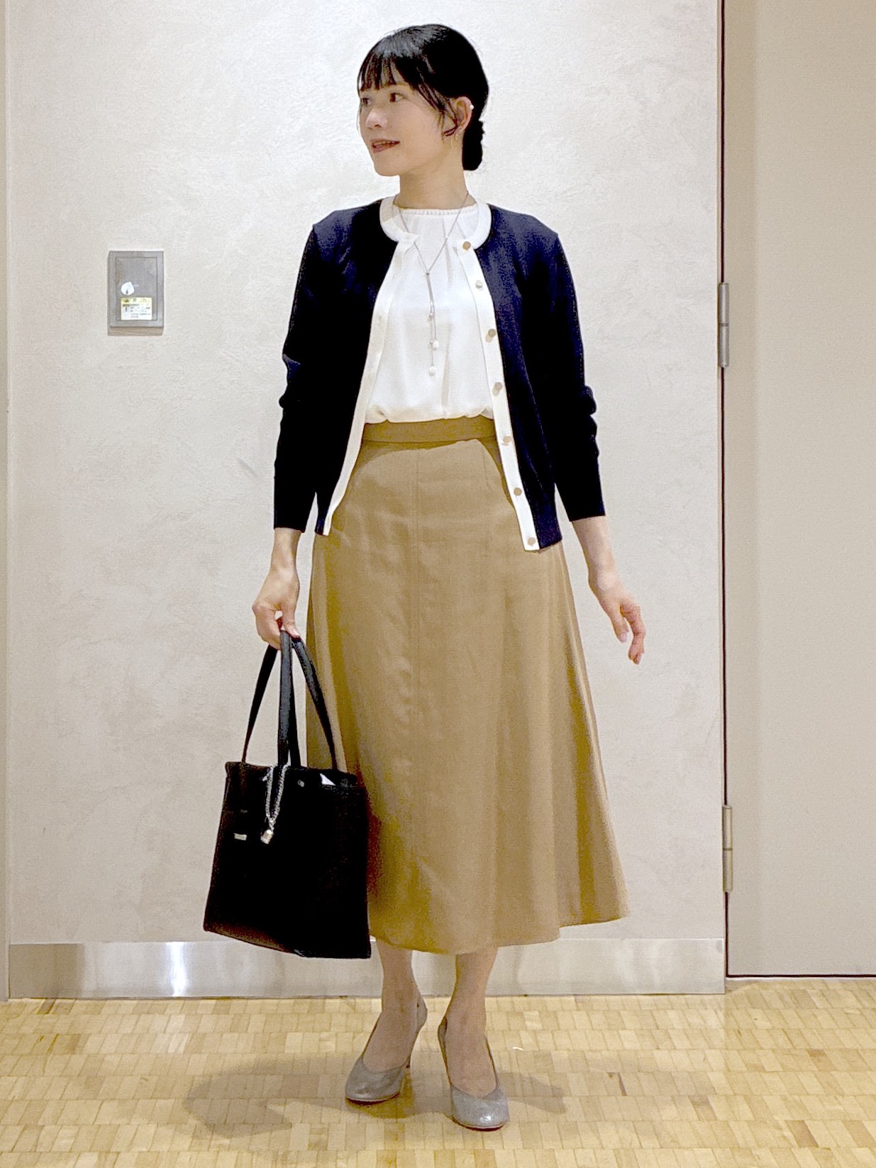  beni_gingerさんの「Reflect｜【アンサンブル可】バイカラーカーディガン」を使ったコーディネート