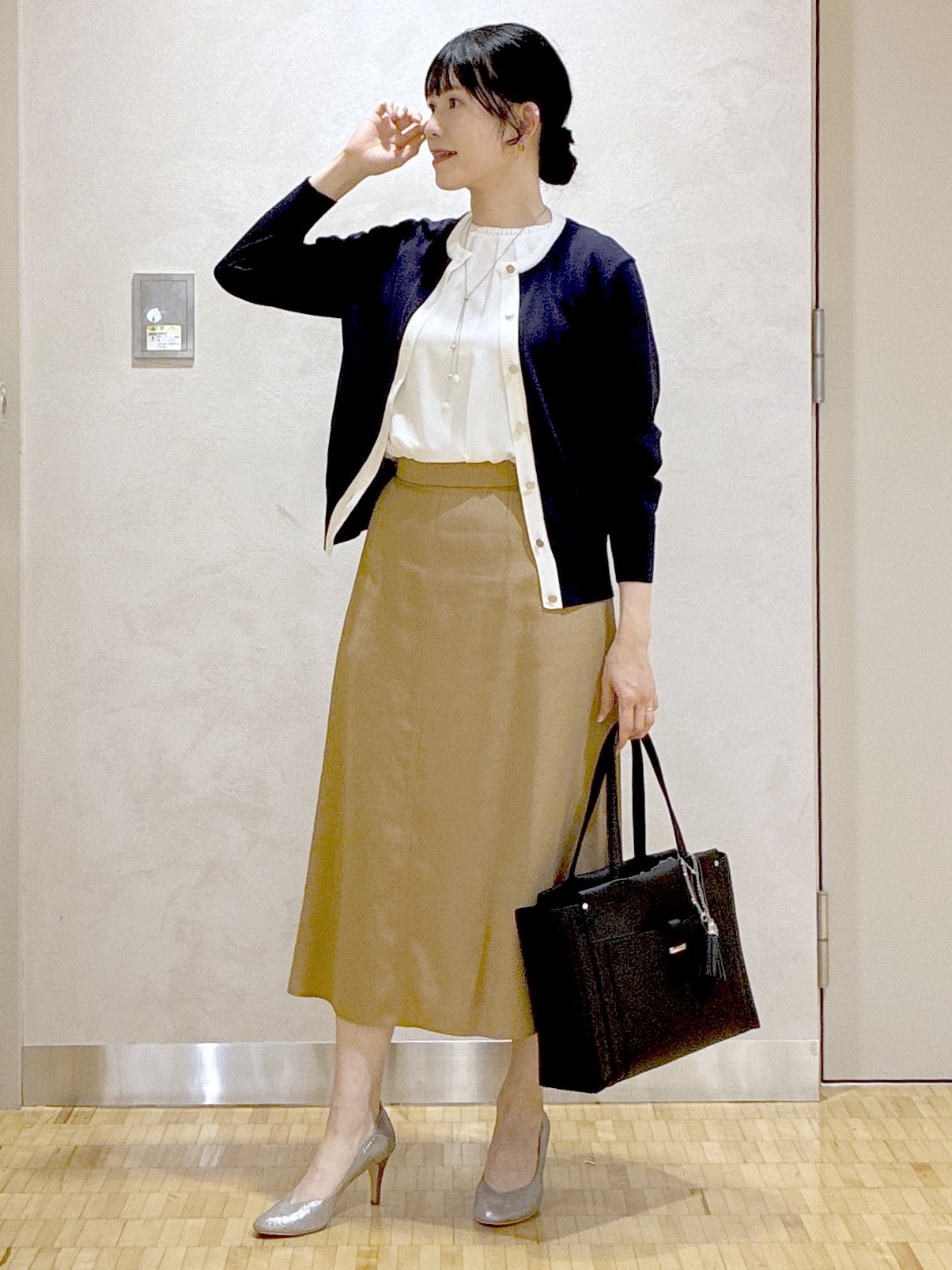  beni_gingerさんの「Reflect｜【アンサンブル可】バイカラーカーディガン」を使ったコーディネート