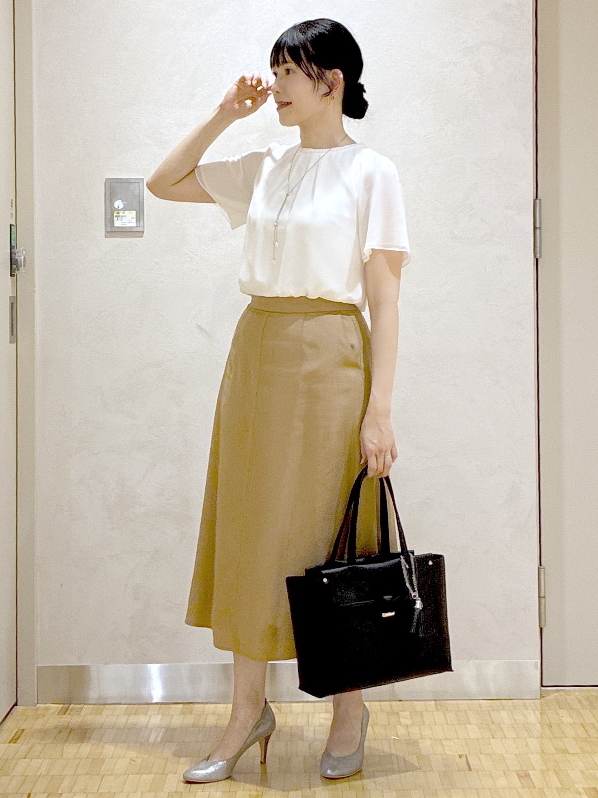  beni_gingerさんの「Reflect｜【S-4Lサイズ/UVカット／接触冷感】シフォンジャージブラウス」を使ったコーディネート
