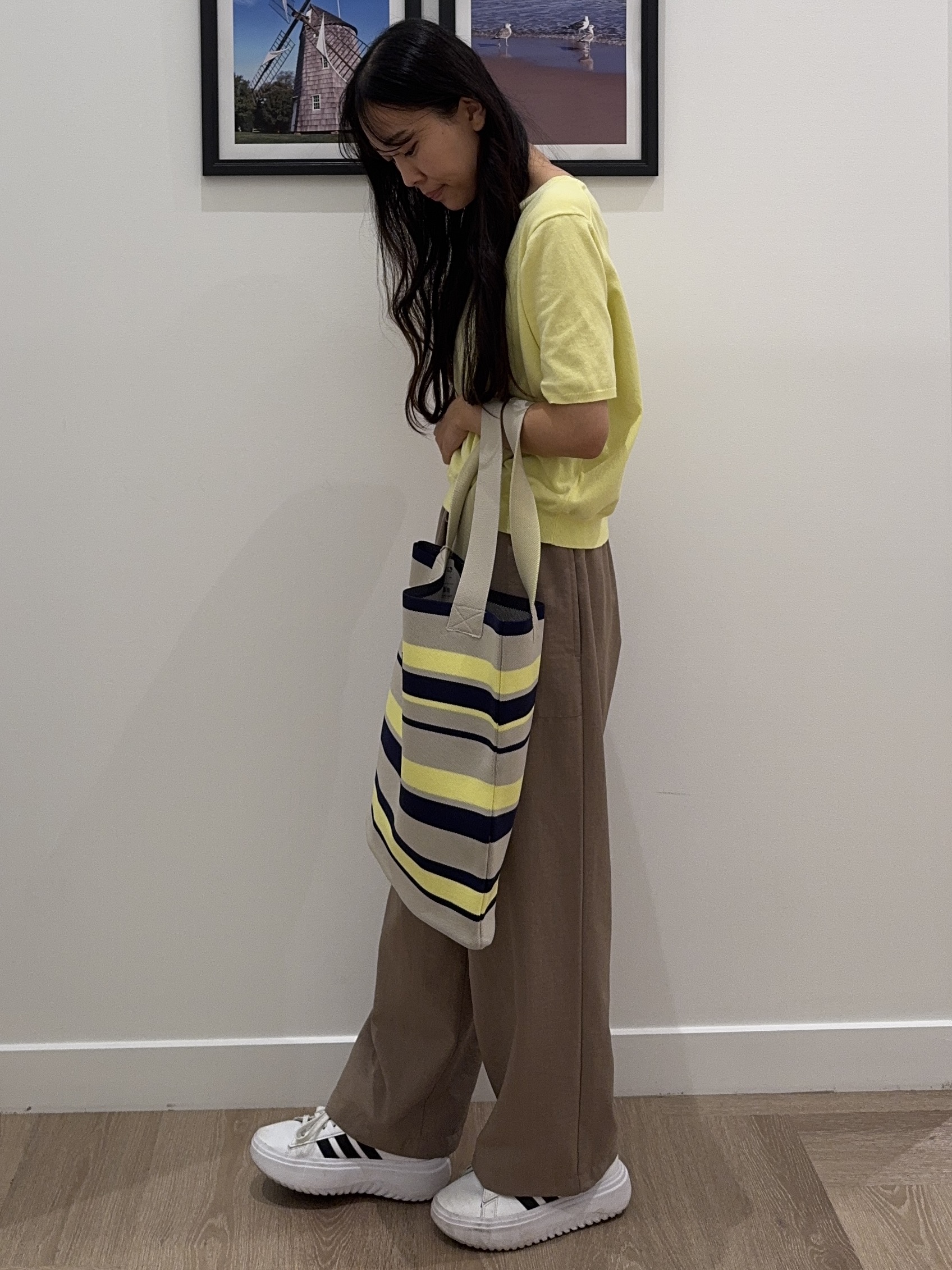 NOZOMIさんの「Dessin｜【9色展開/接触冷感/UVカット】ドライタッチサマーニットT」を使ったコーディネート
