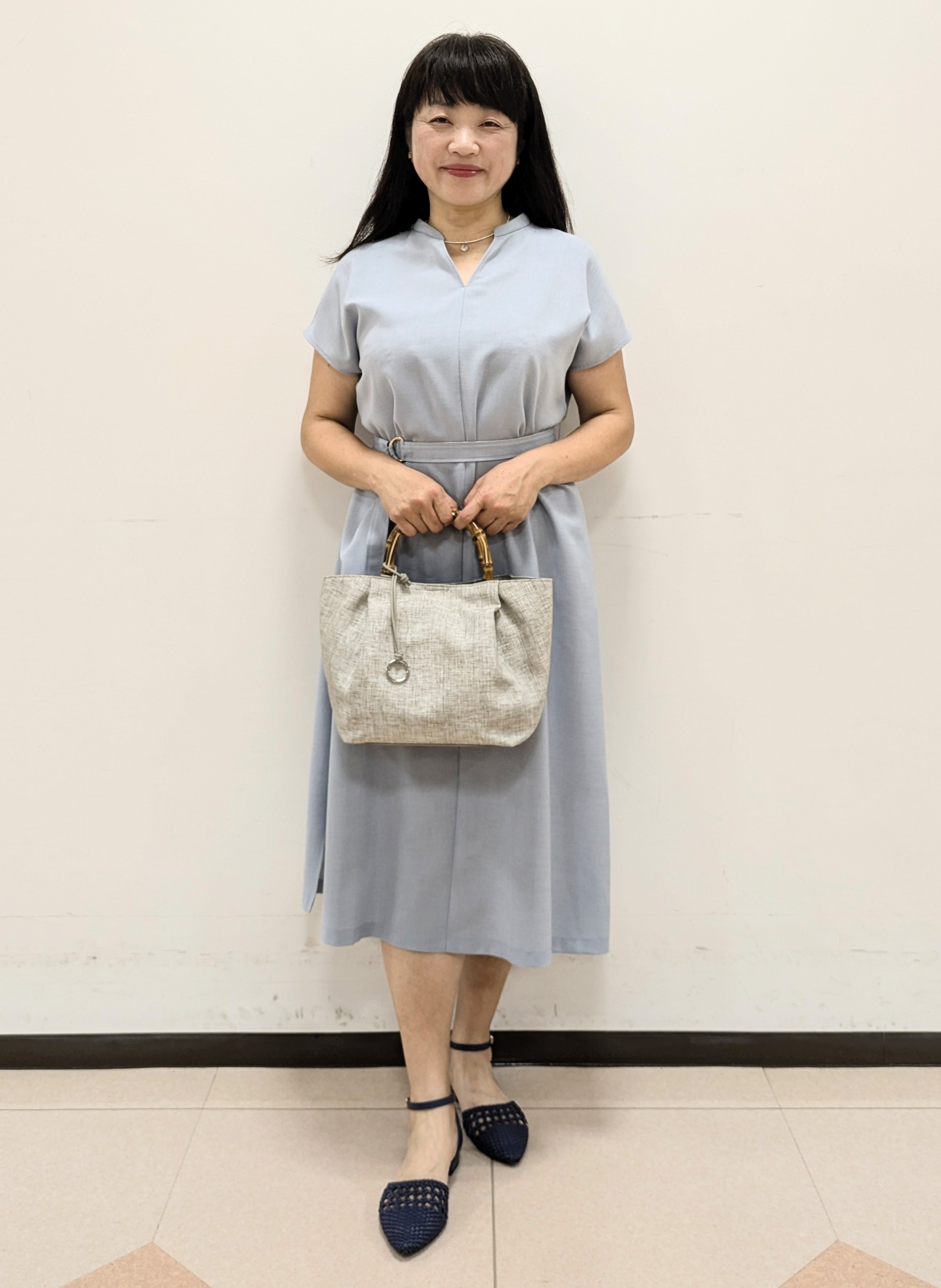 ともさんの「UNTITLED｜【UV/接触冷感/遮熱/通気性】スラブバンドカラーワンピース」を使ったコーディネート