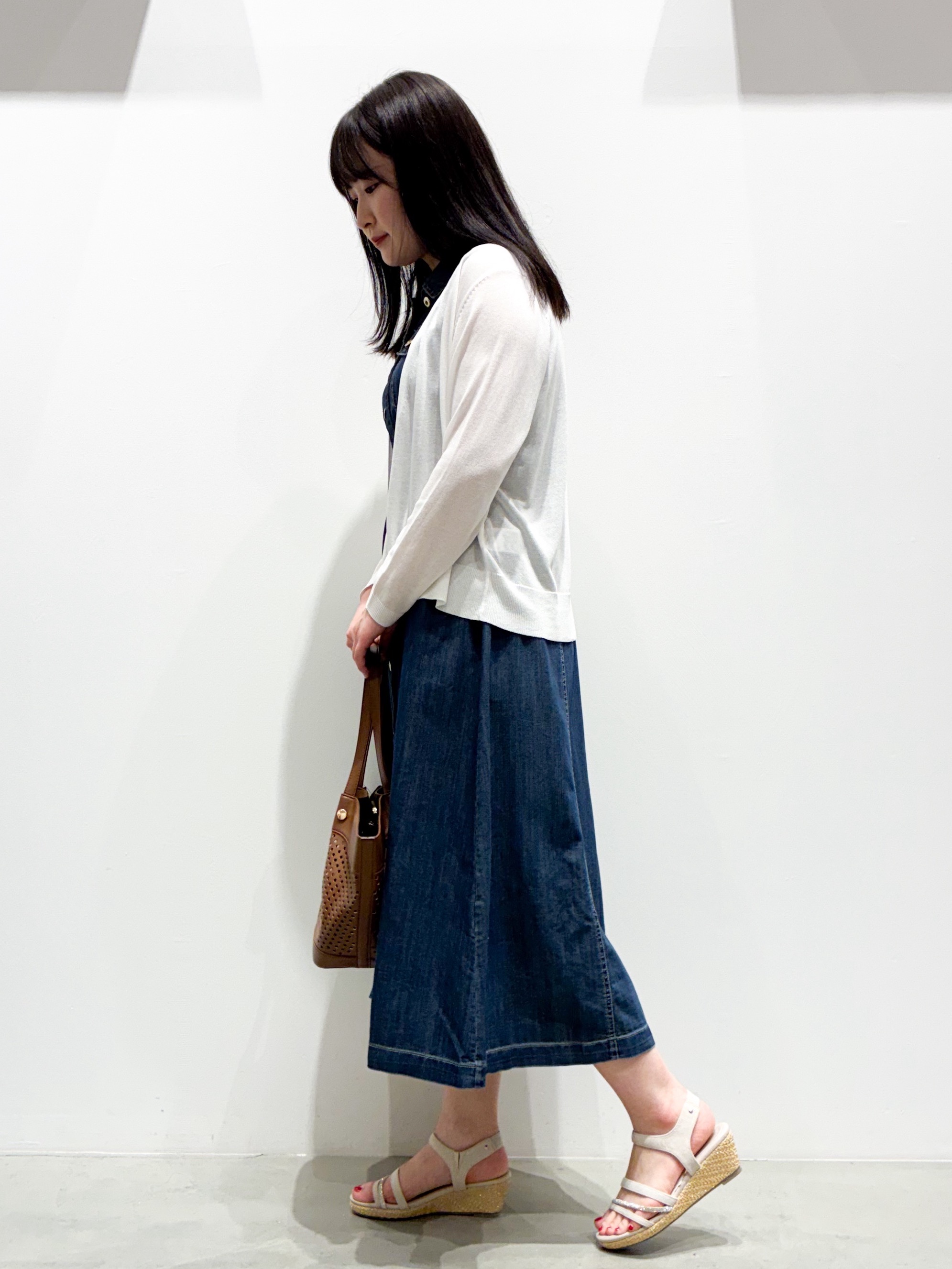 seinaさんの「grove｜高評価！【接触冷感／UVカットetc】ベーシックショートカーディガン」を使ったコーディネート