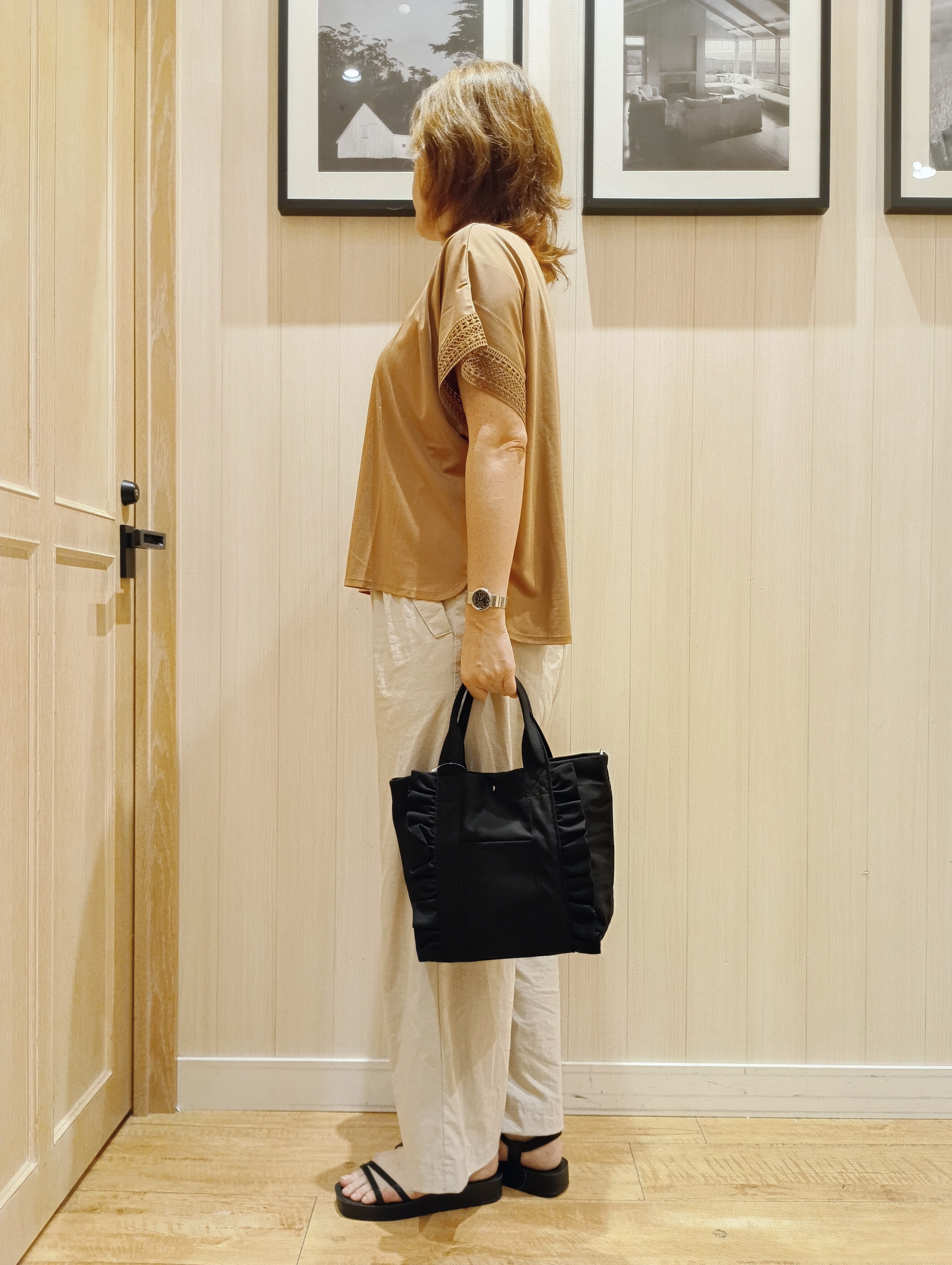 S☆mama さんの「SHOO･LA･RUE｜【ひんやり/UV】お袖レースが上品 ゆったりとろみトップス」を使ったコーディネート