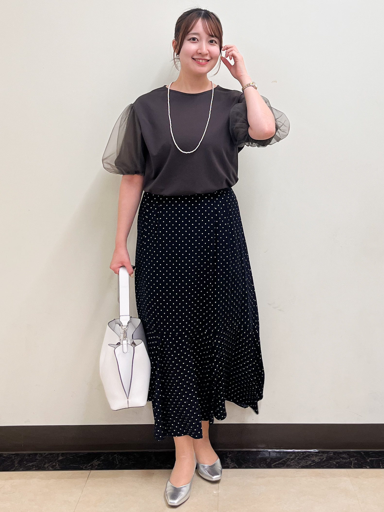 mikikoさんの「Reflect｜【UVカット／接触冷感／吸水速乾】チュールスリーブプルオーバー」を使ったコーディネート