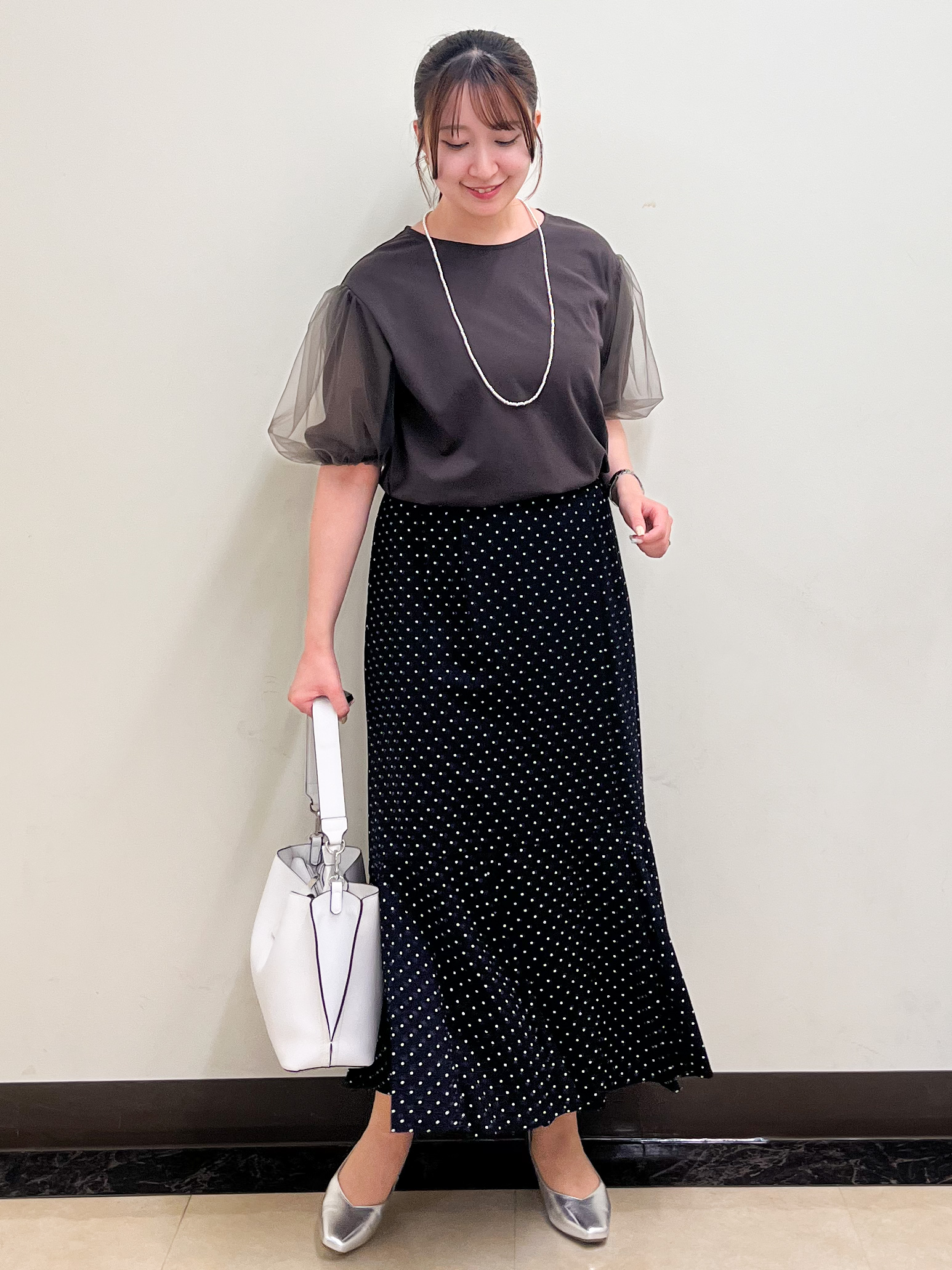 mikikoさんの「Reflect｜【UVカット／接触冷感／吸水速乾】チュールスリーブプルオーバー」を使ったコーディネート