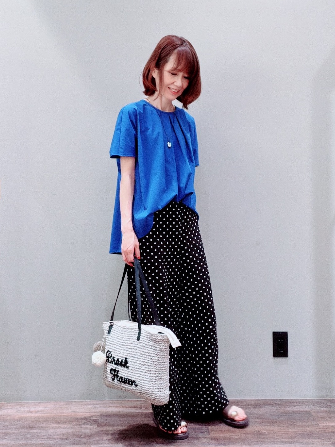 Satoさんの「Dessin｜【接触冷感/UVカット】ドレープタックブラウス」を使ったコーディネート